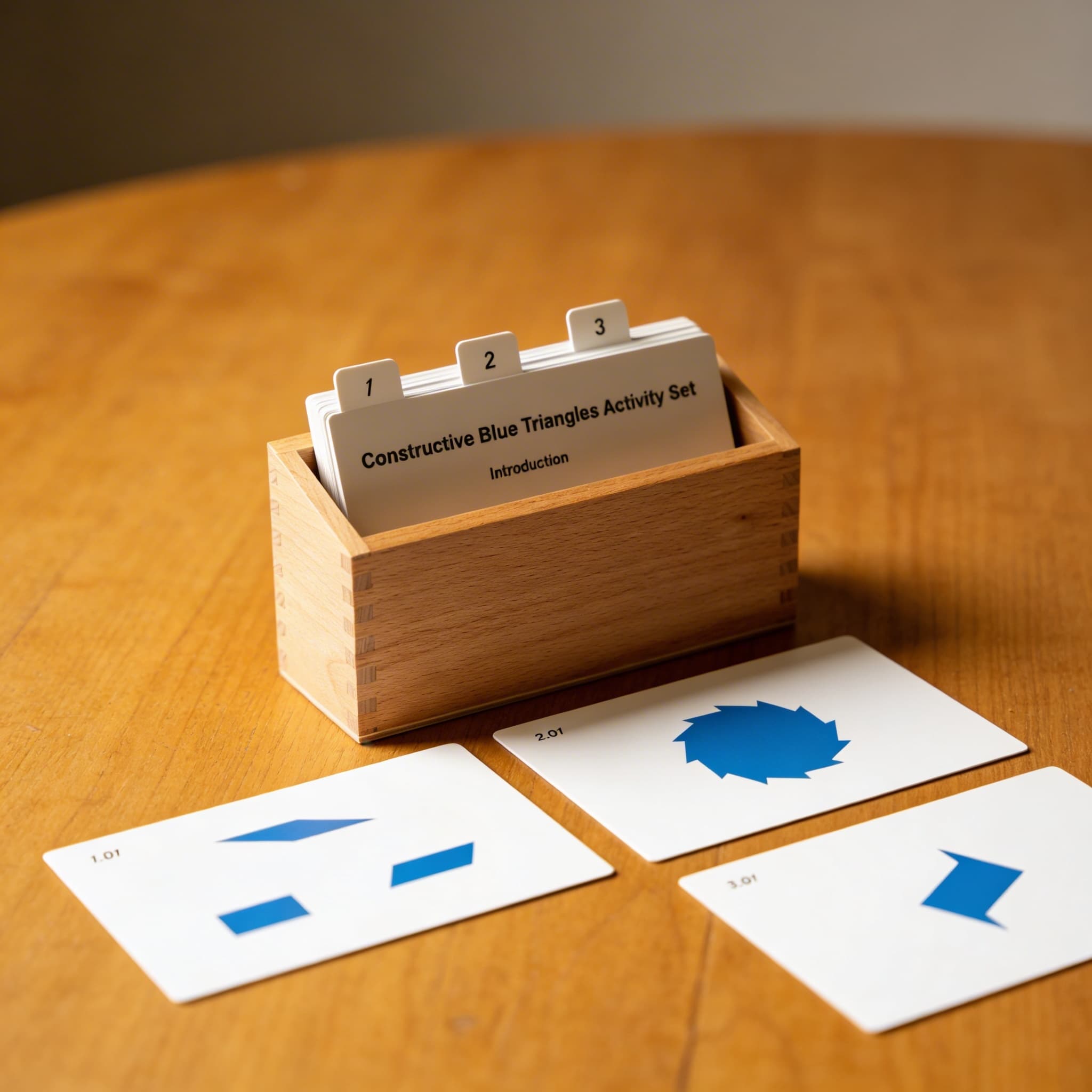 Aktivitätsset mit 12 identischen blauen Dreiecken — Detailansicht