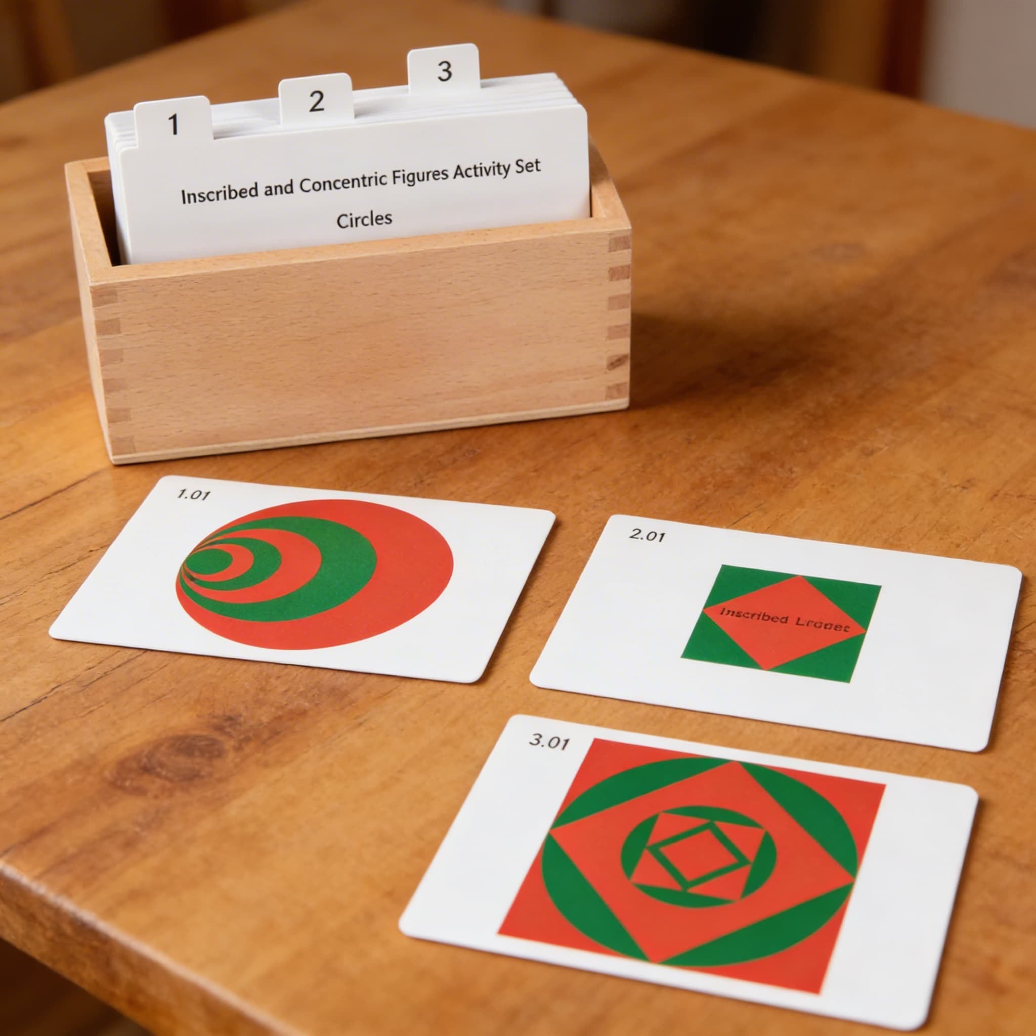 Sada vepsaných a soustředných obrazců — Detailní pohled