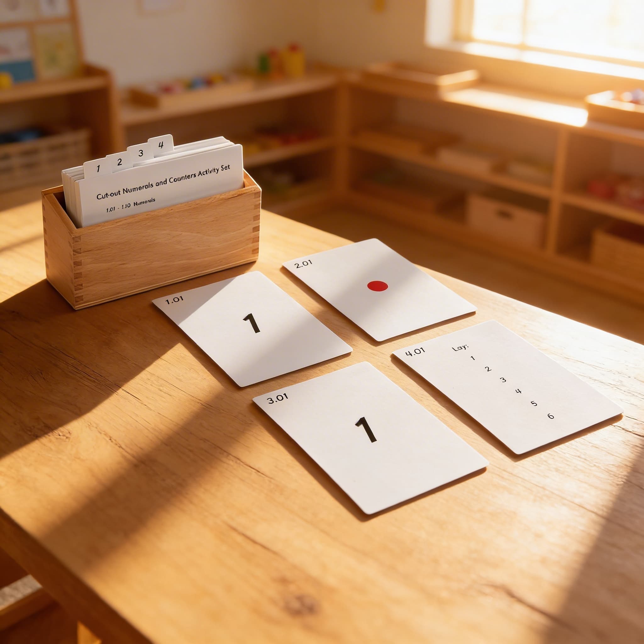Sada aktivit s vyřezávanými číslicemi a počítadly — Při použití