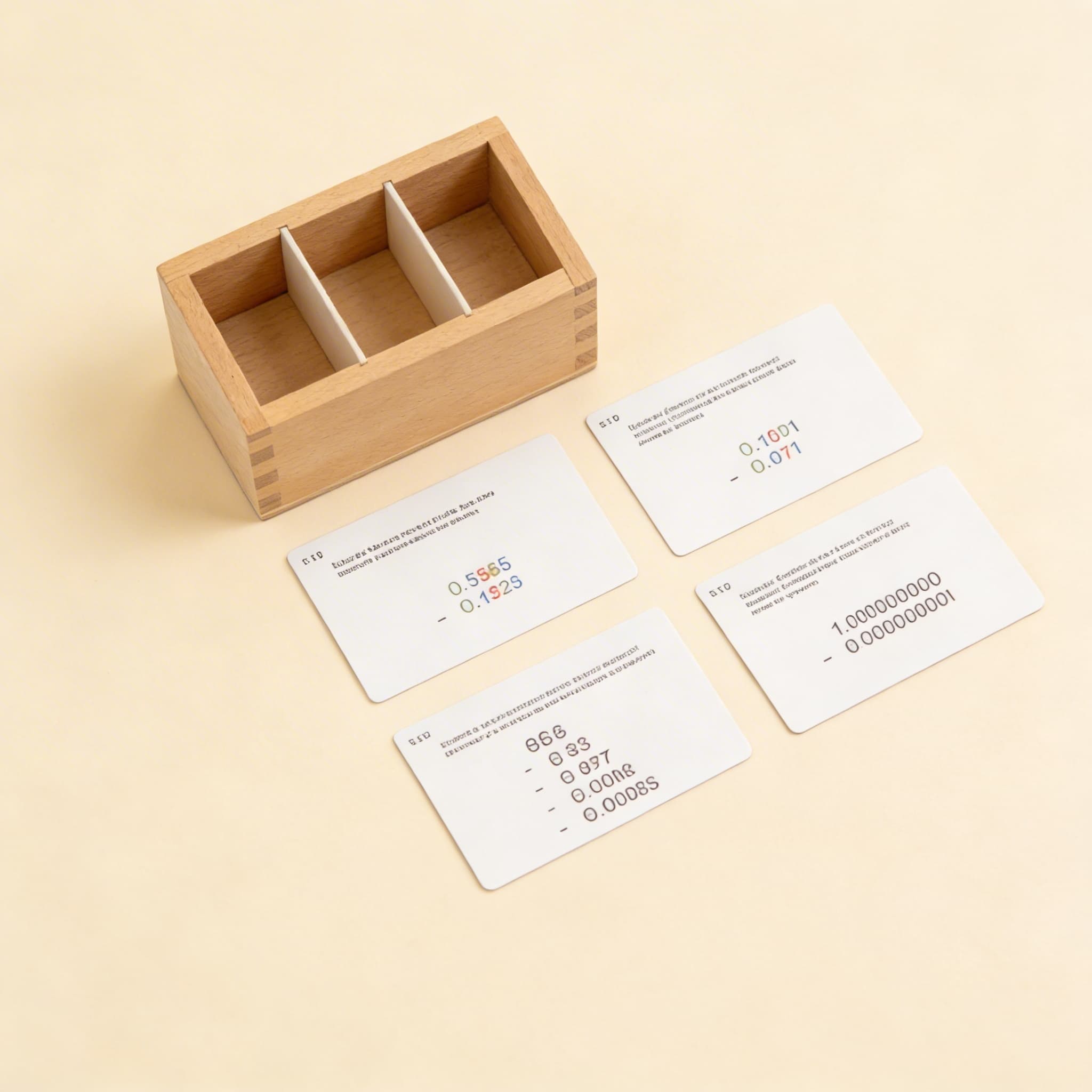 Sada aktivít cvičení s desatinnými zlomkami: 2 — Bočný pohľad