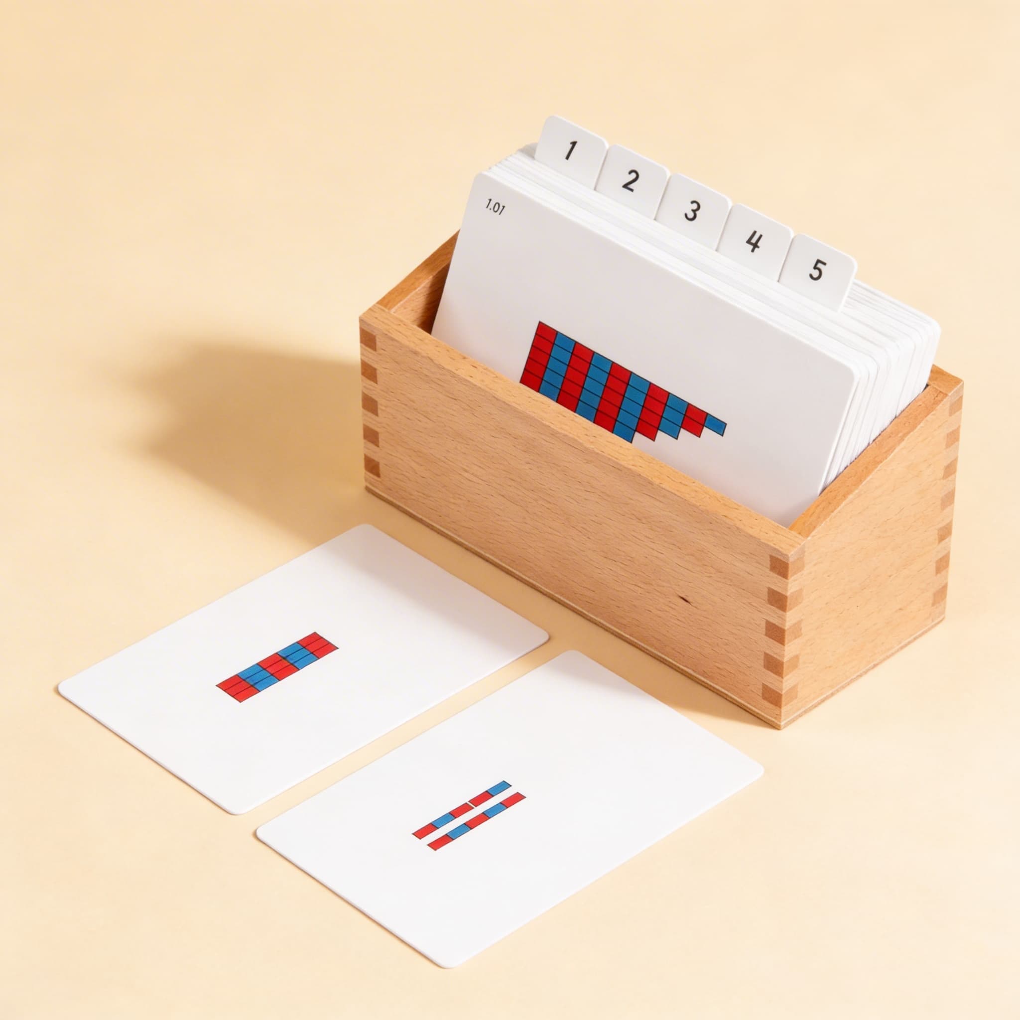 Sada aktivít s číselnými tyčinkami — Bočný pohľad