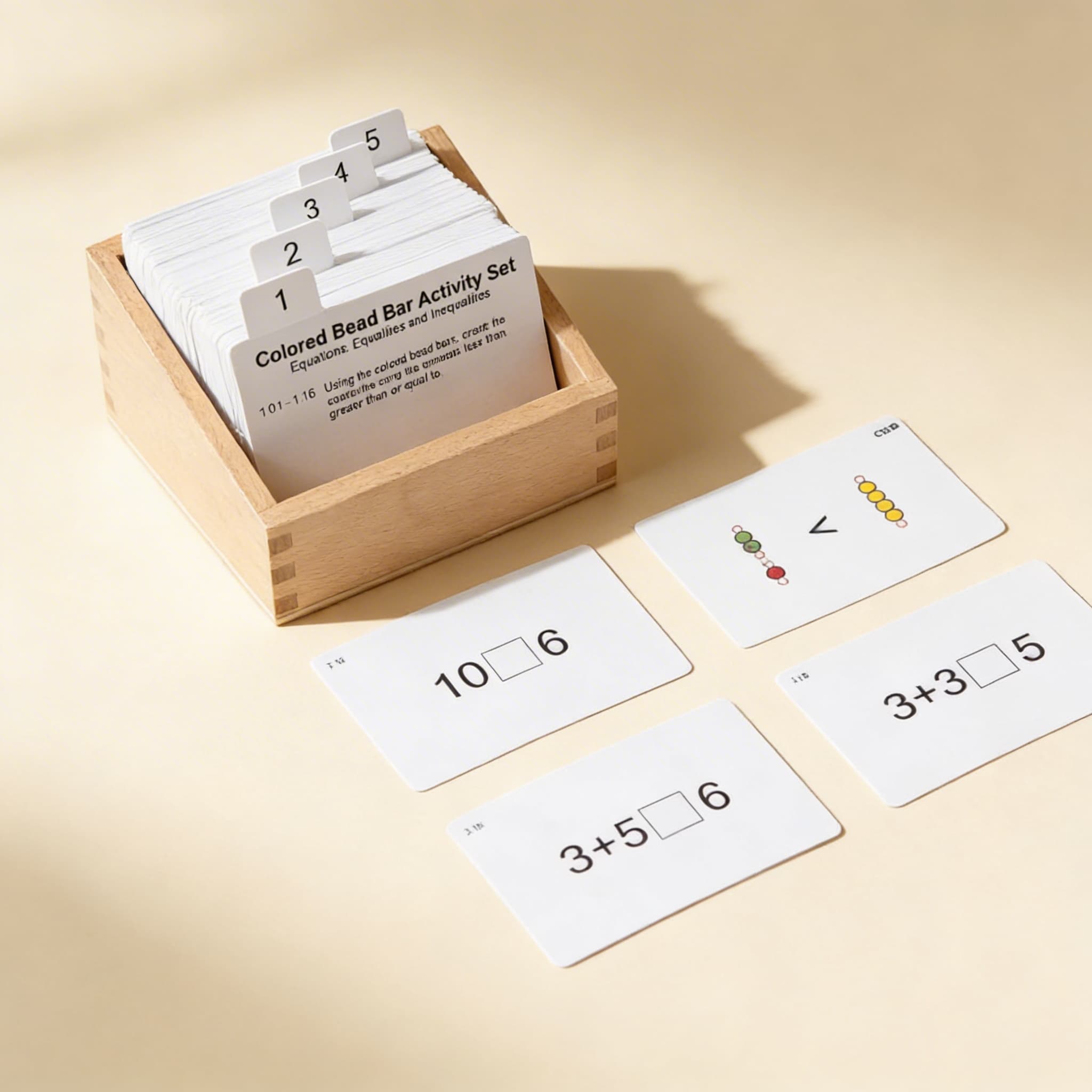 Sada barevných tyčinek — organizace matematických pojmů — Boční pohled