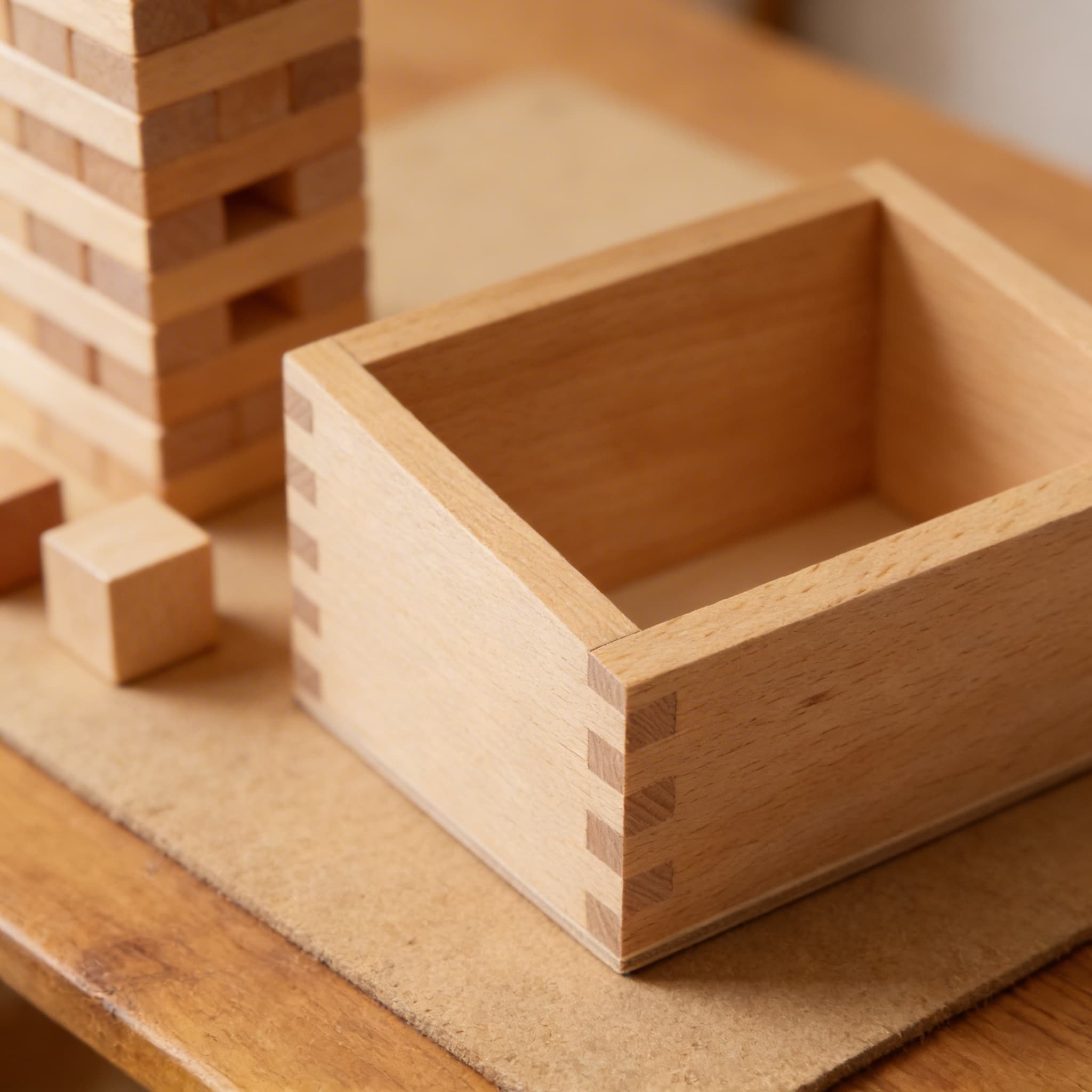 Aktivitätskarten-Box — mittlere A6 Buche Aufbewahrungslösung — Detailansicht