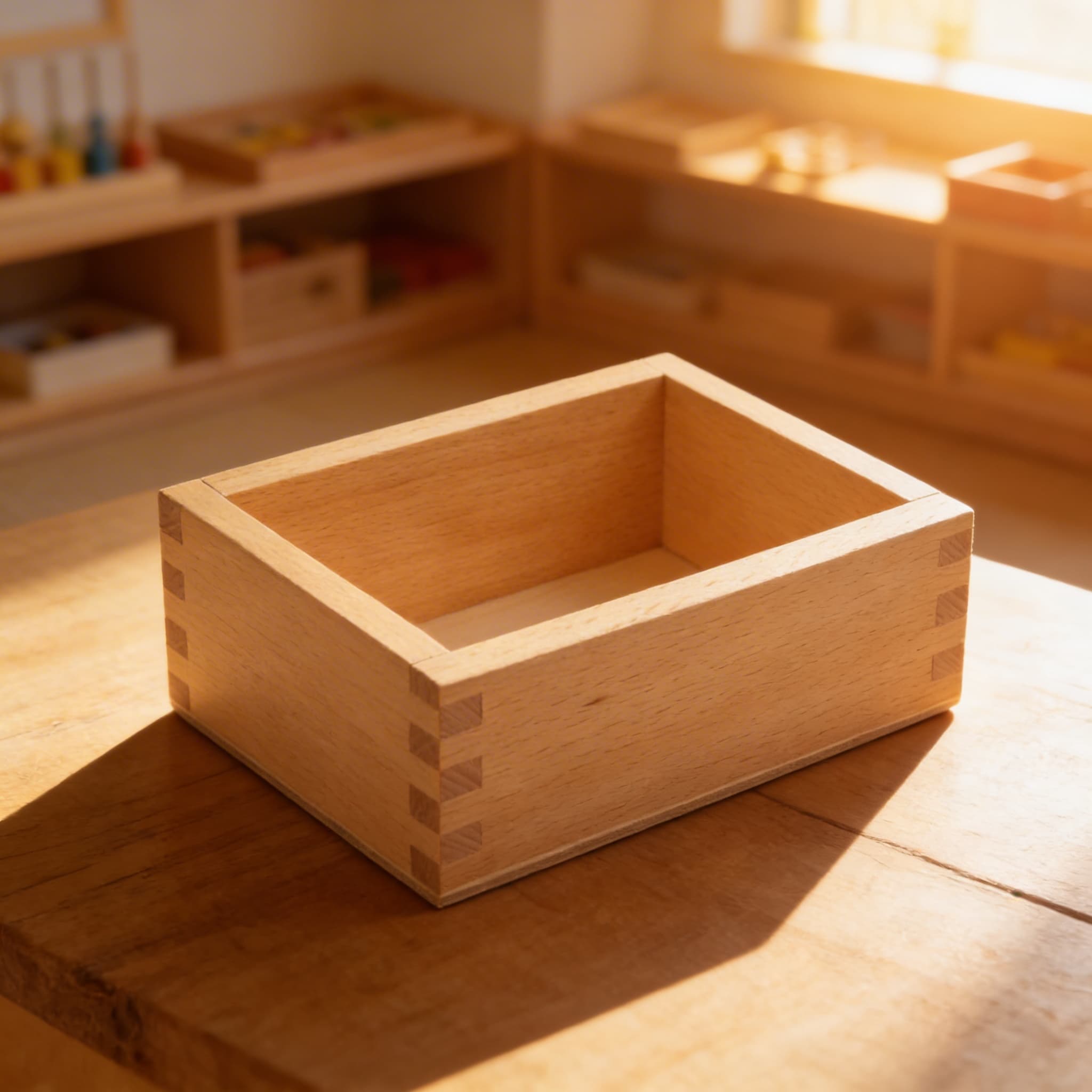 Aktivitätskarten-Box — mittlere A6 Buche Aufbewahrungslösung — Im Einsatz