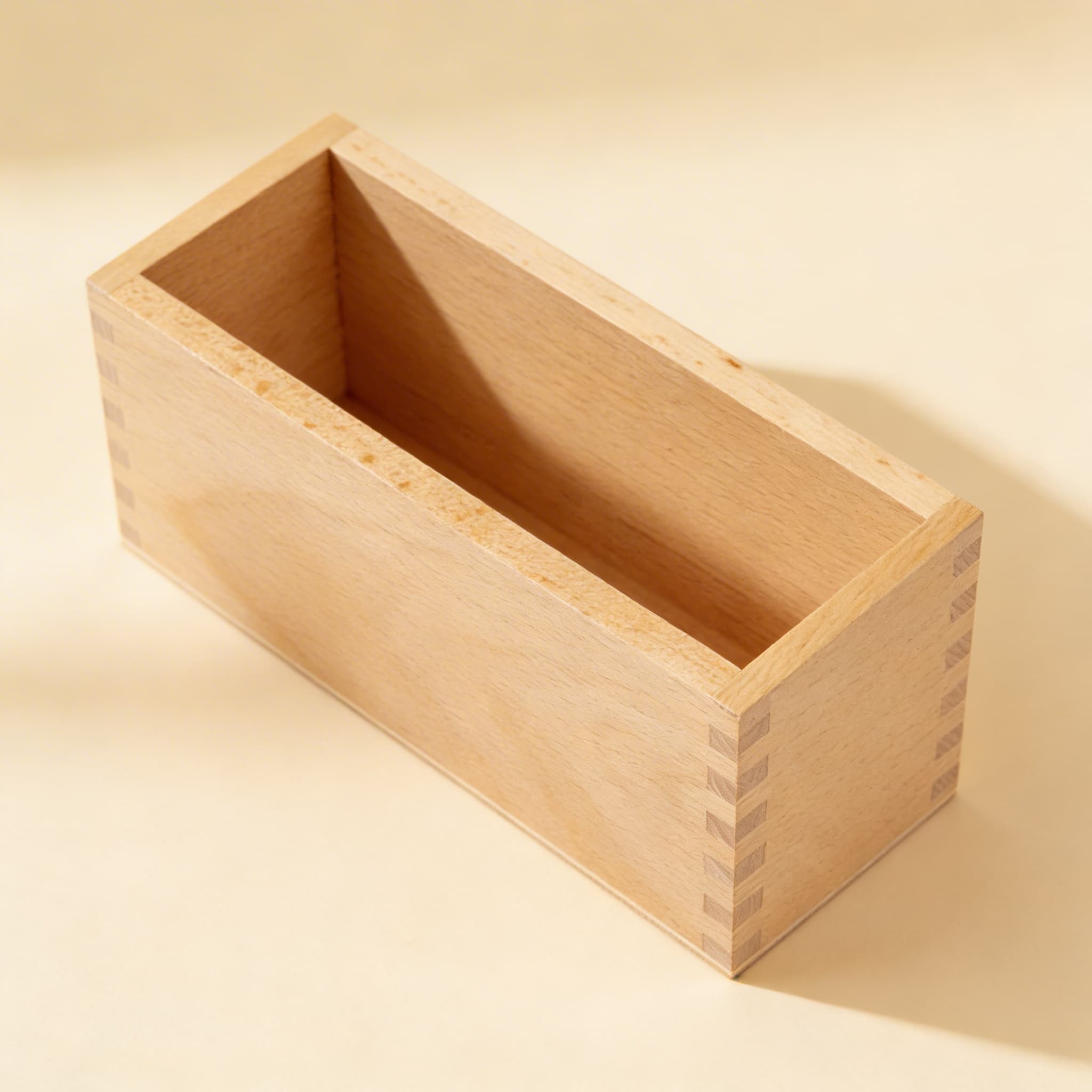 Aufgabenkarten Aufbewahrungsbox A5 — Kleine Holzorganizer — Seitenansicht