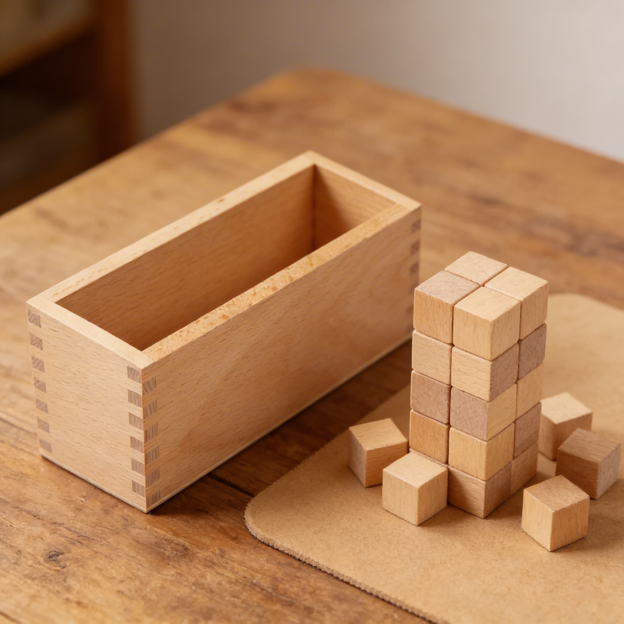 Aufgabenkarten Aufbewahrungsbox A5 — Kleine Holzorganizer — Detailansicht