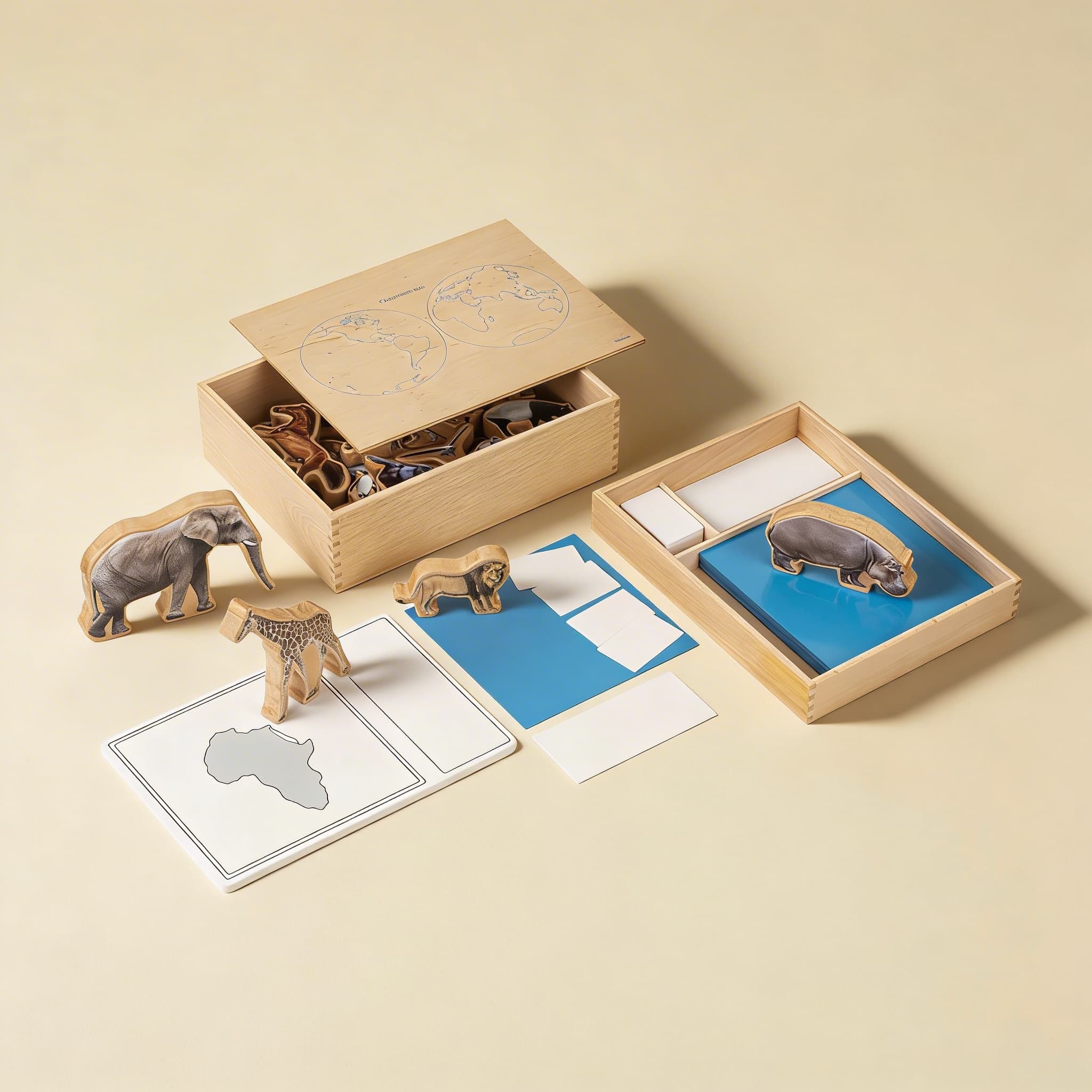 Kontinentale Tiere-Box — Geographie und Zoologie Zuordnung — Katalogansicht