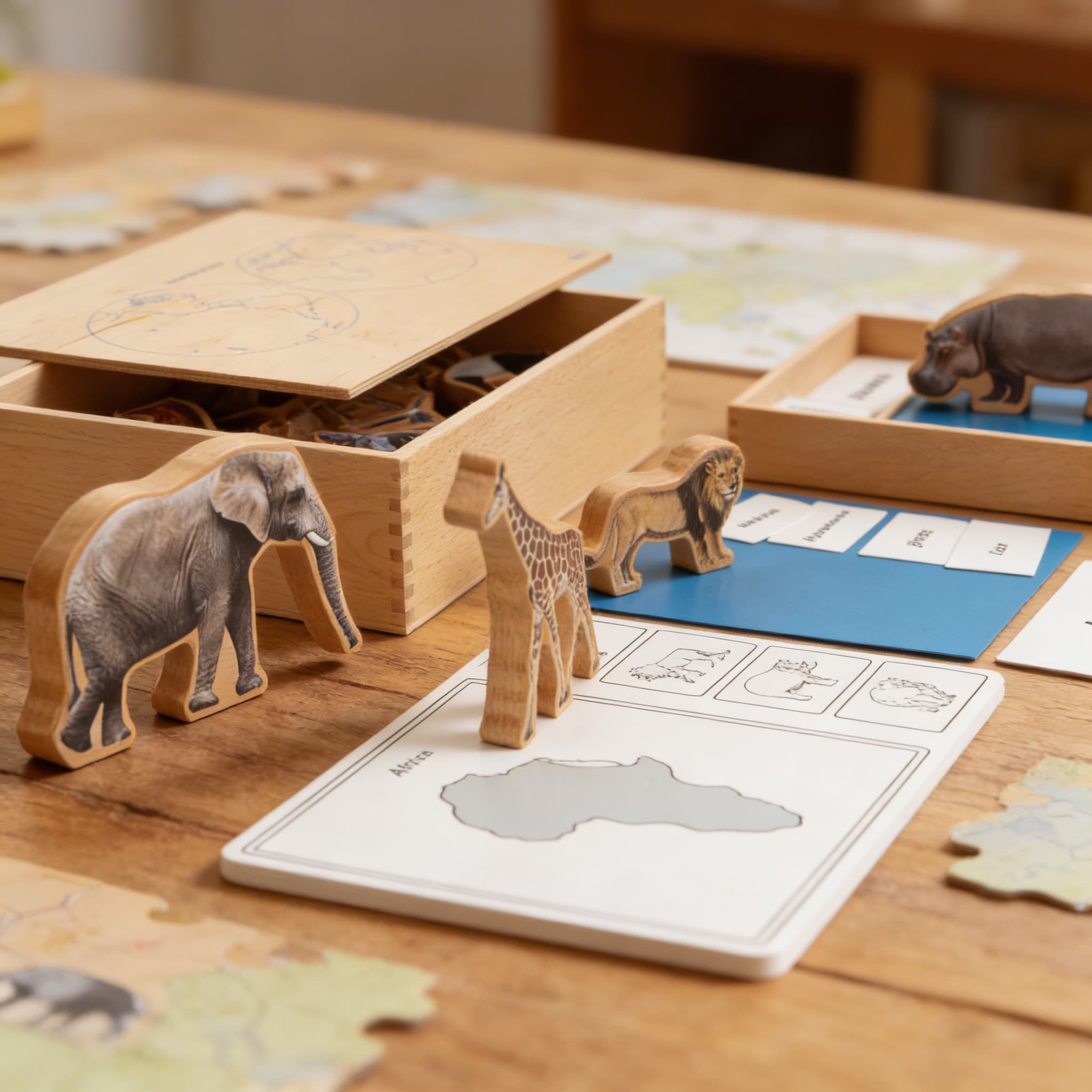 Kontinentale Tiere-Box — Geographie und Zoologie Zuordnung — Detailansicht