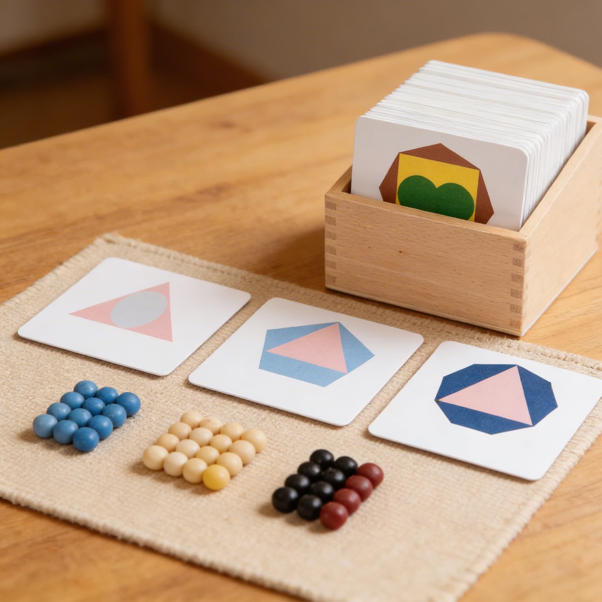 Box mit großen Zahlenkarten — Visuelle Zahlenerkennung & Geometrie — Detailansicht