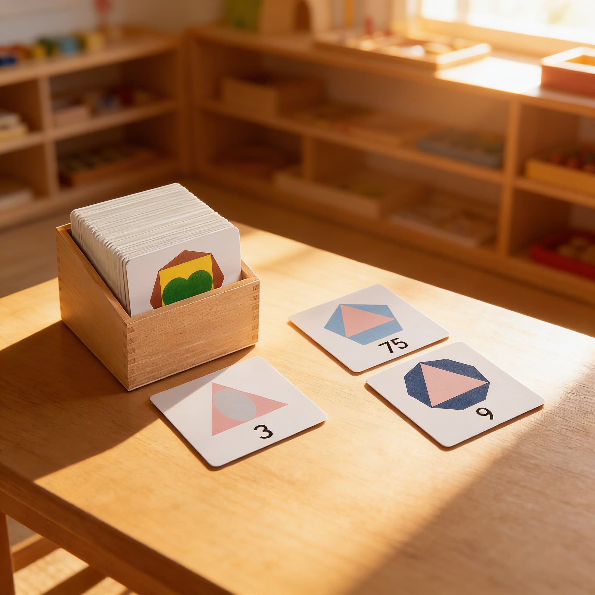 Box mit großen Zahlenkarten — Visuelle Zahlenerkennung & Geometrie — Im Einsatz