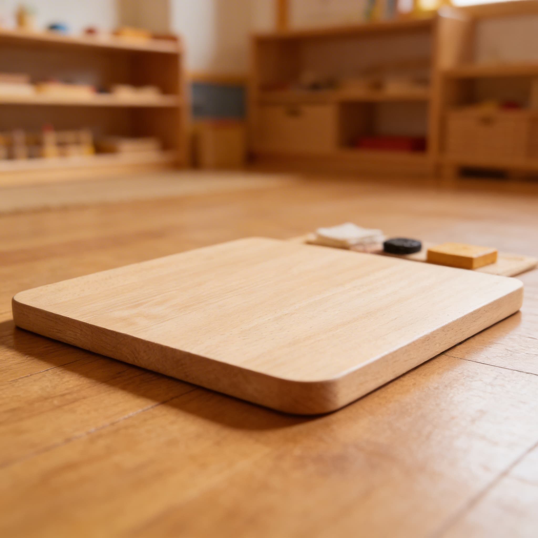 Quadratische Tischplatte: Buche - 64 × 64 × 2 cm — Ansicht 3