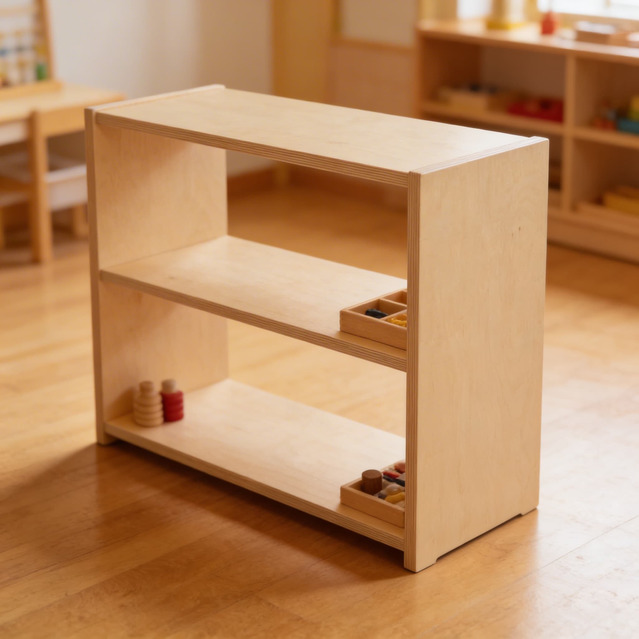 Säuglings-/Kleinkind-Regal: 2-stöckig (73,5 × 30 × 64 cm) — Detailansicht