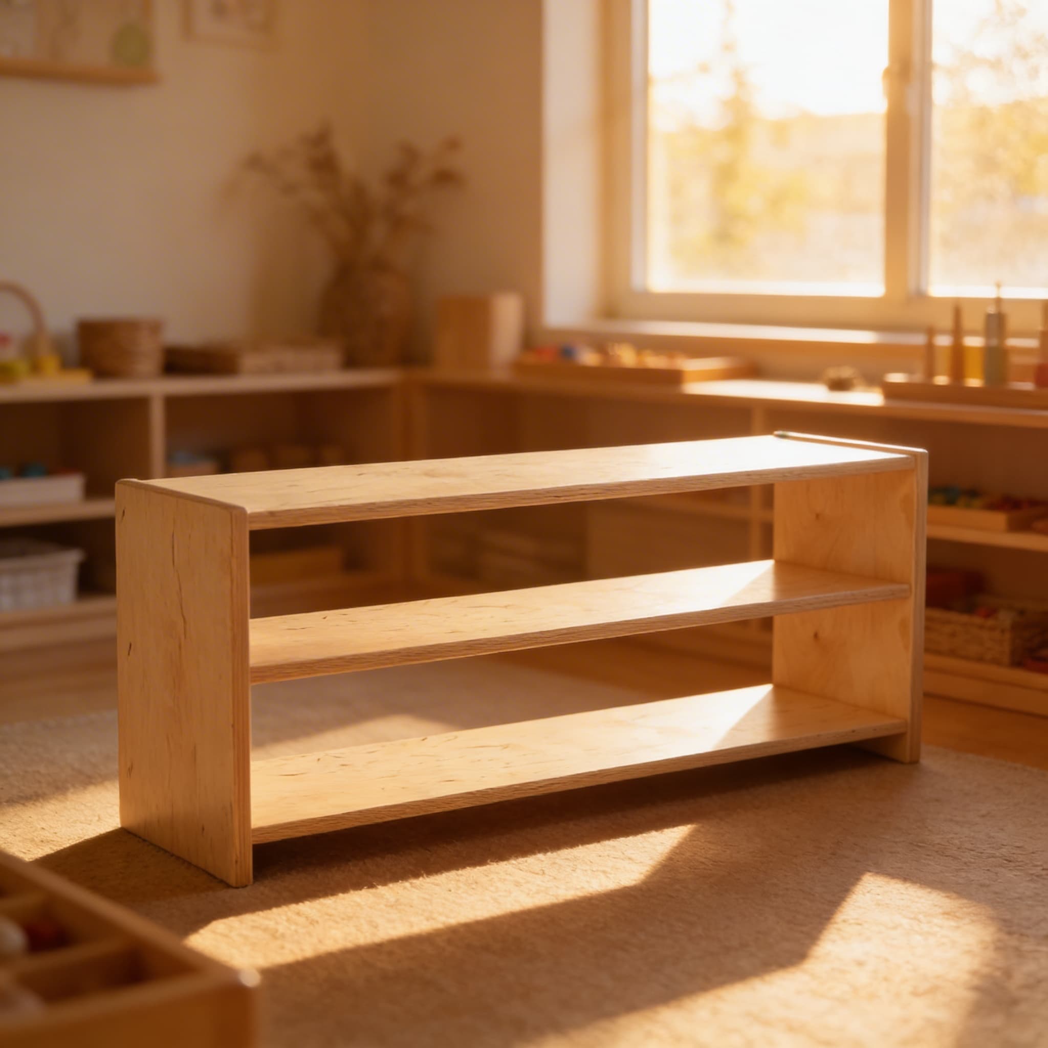 Säuglings-/Kleinkind-Regal: 1-stöckig (121,5 × 30 × 32,5 cm) — Im Einsatz