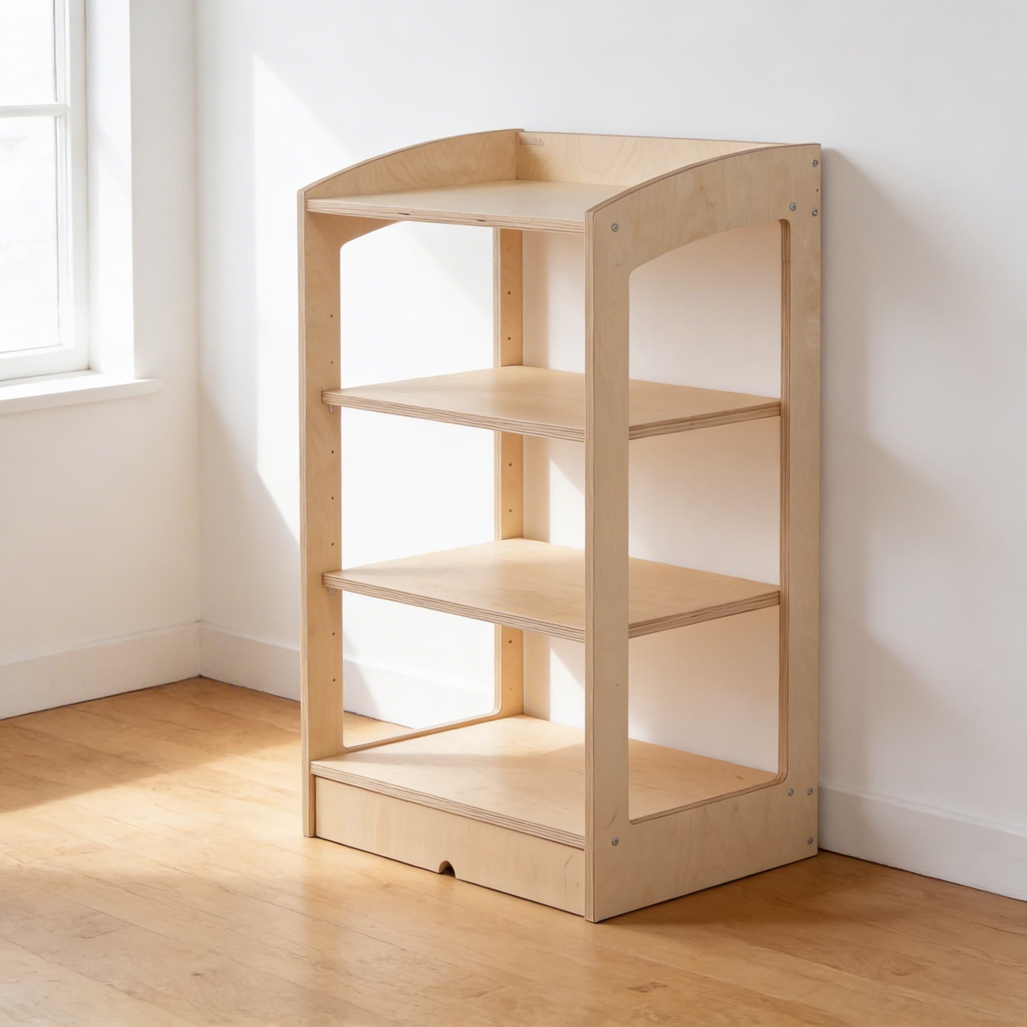 Geometrie-/Biologieschrank: Offene Rückseite (93 cm) — Seitenansicht