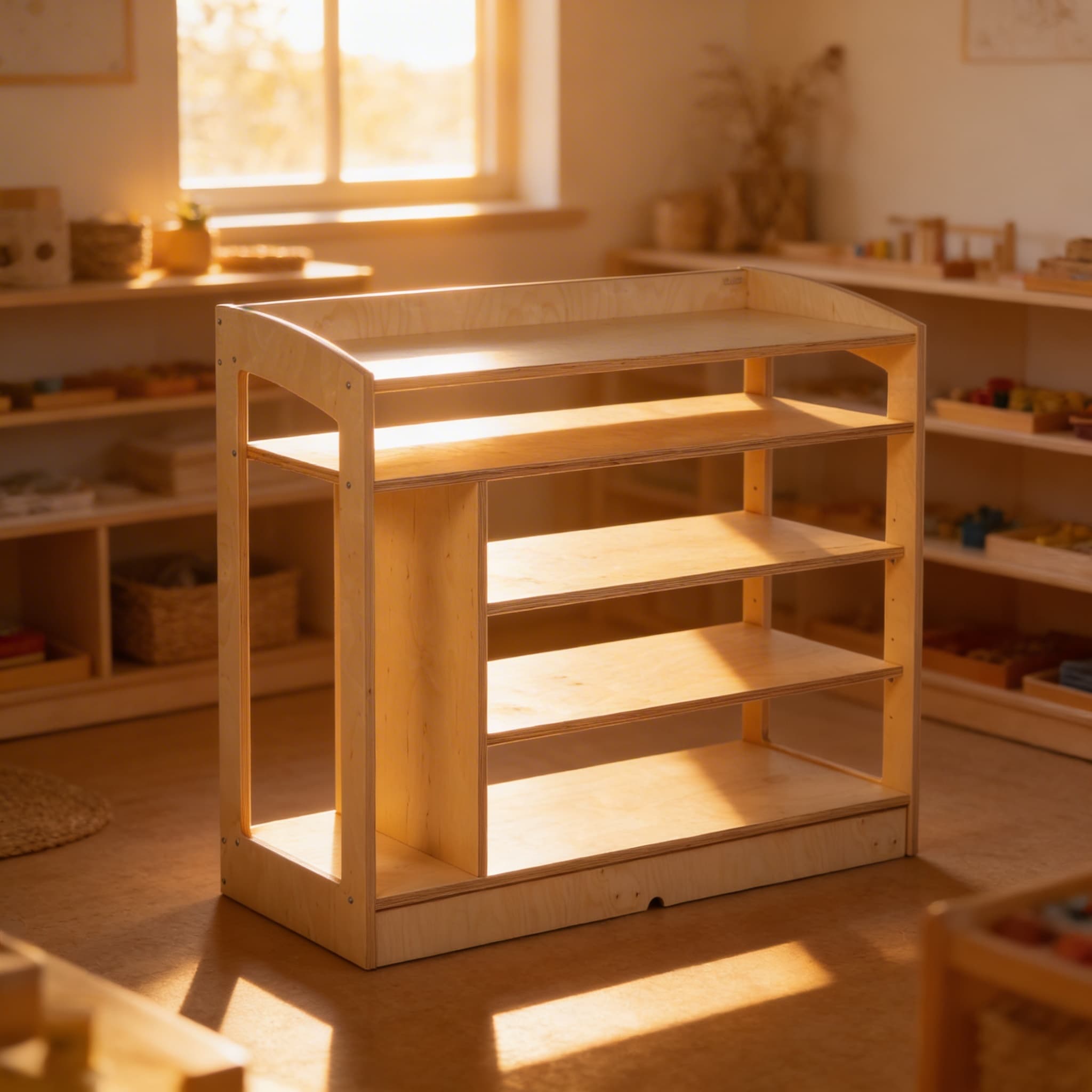 Sinnesmaterialschrank: Offene Rückseite (93 cm) — Im Einsatz