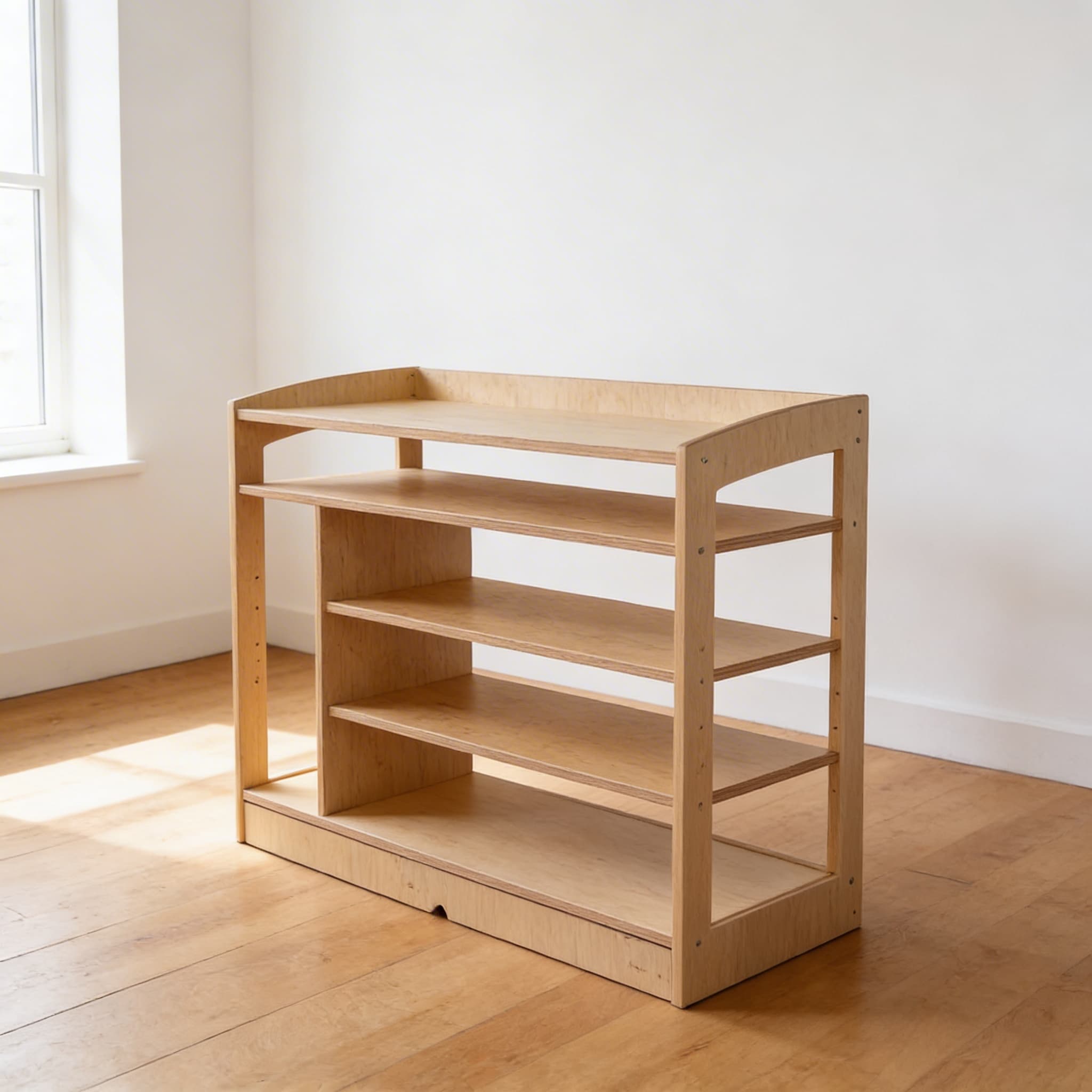 Material-/Sinnesmaterialschrank: Rückwand (93 cm) — Seitenansicht