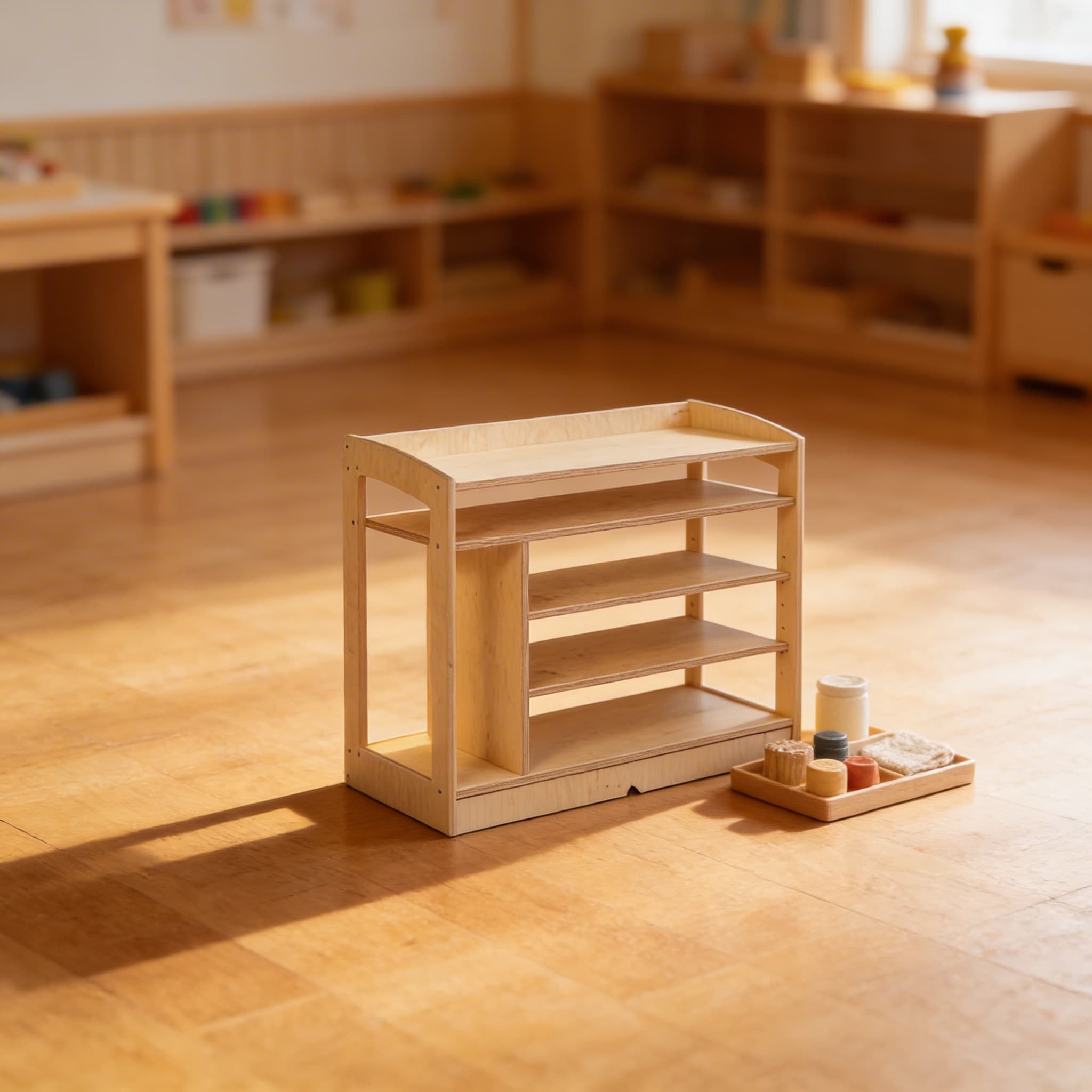 Material-/Sinnesmaterialschrank: Rückwand (93 cm) — Detailansicht