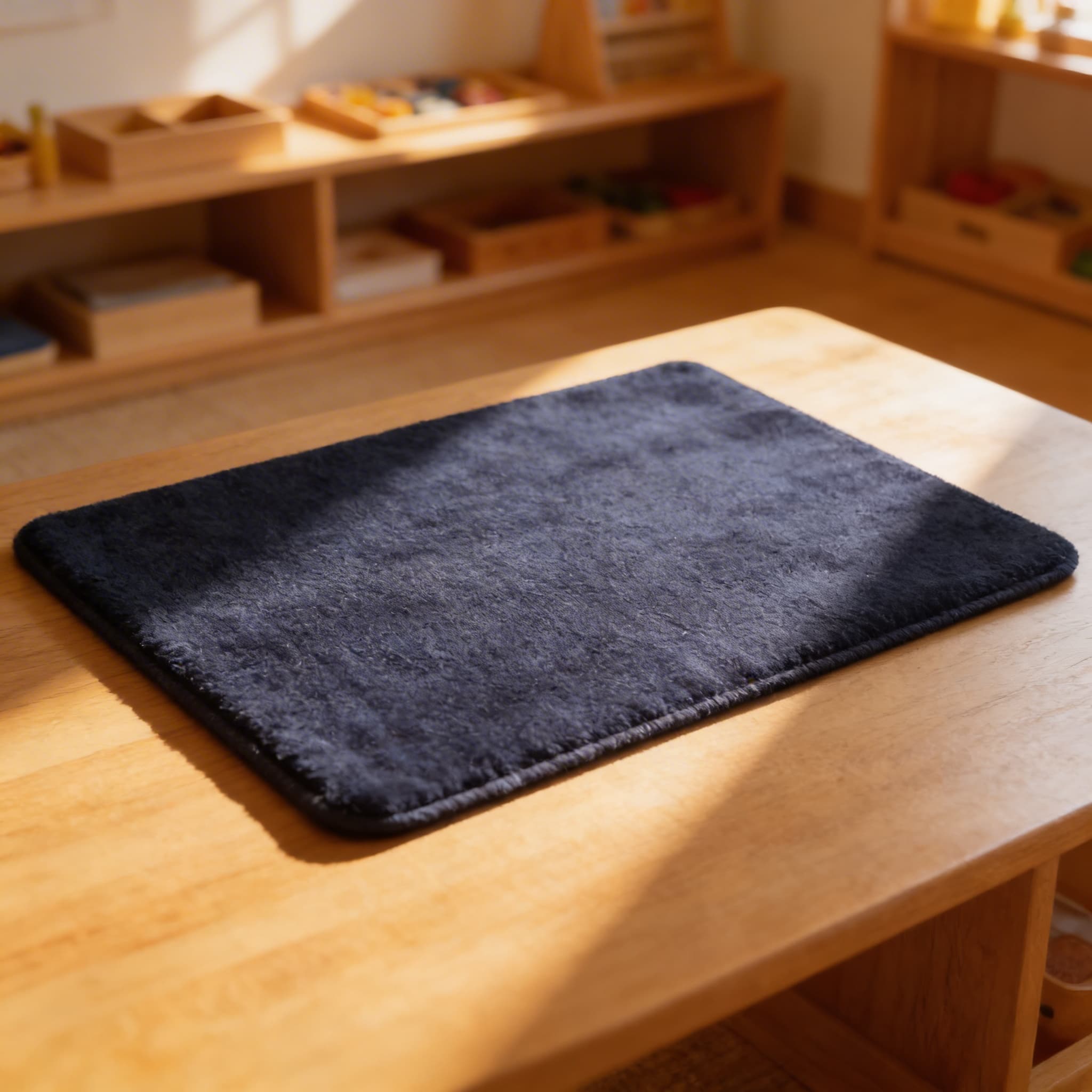 Dunkelblauer Teppich — Im Einsatz