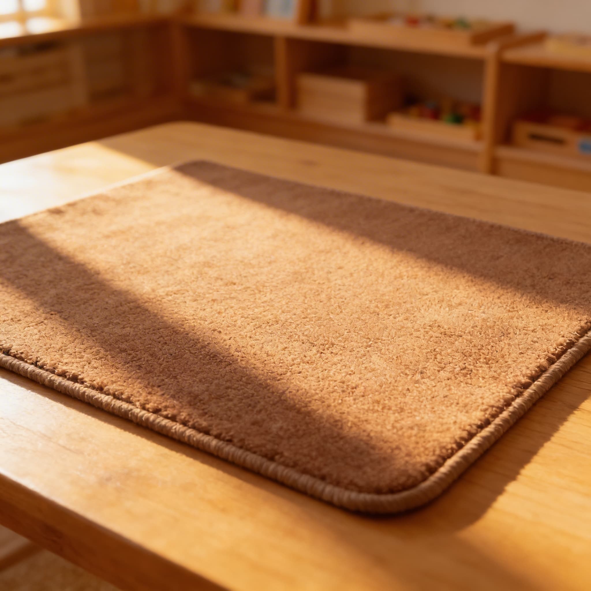 Warmbeiger Teppich — Im Einsatz