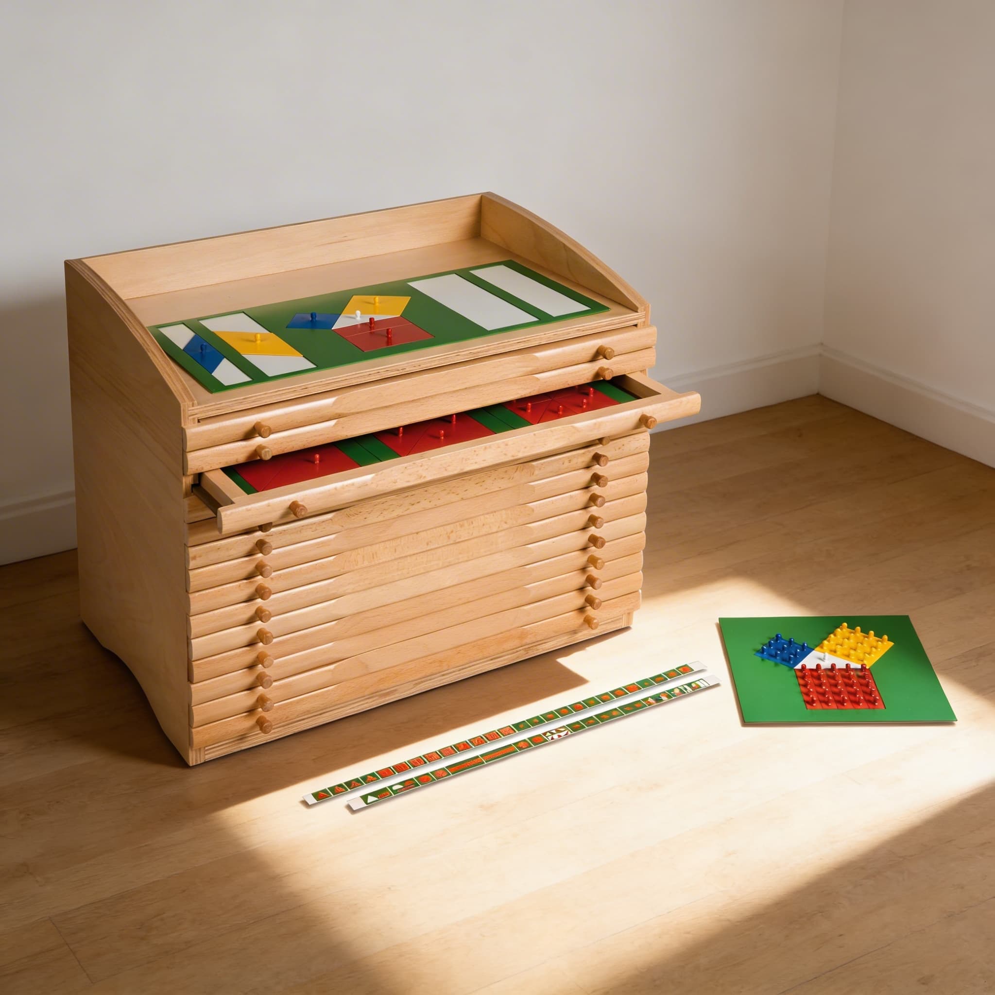 Fraction Cabinet — Ten Drawers with Systematic Fraction Insets