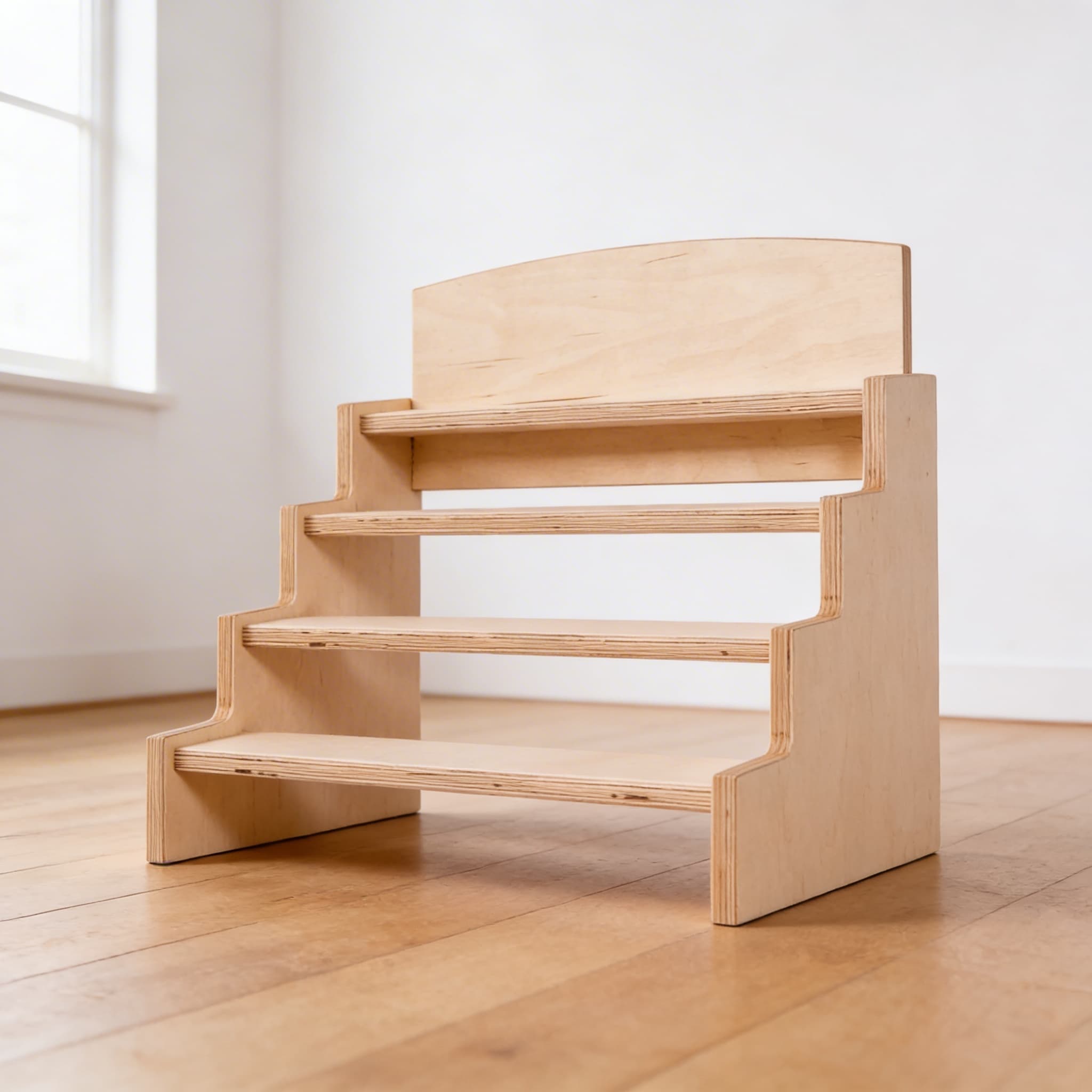 Zylinder-Blöcke Ständer — Gestuftes Display für vier Sätze — Seitenansicht