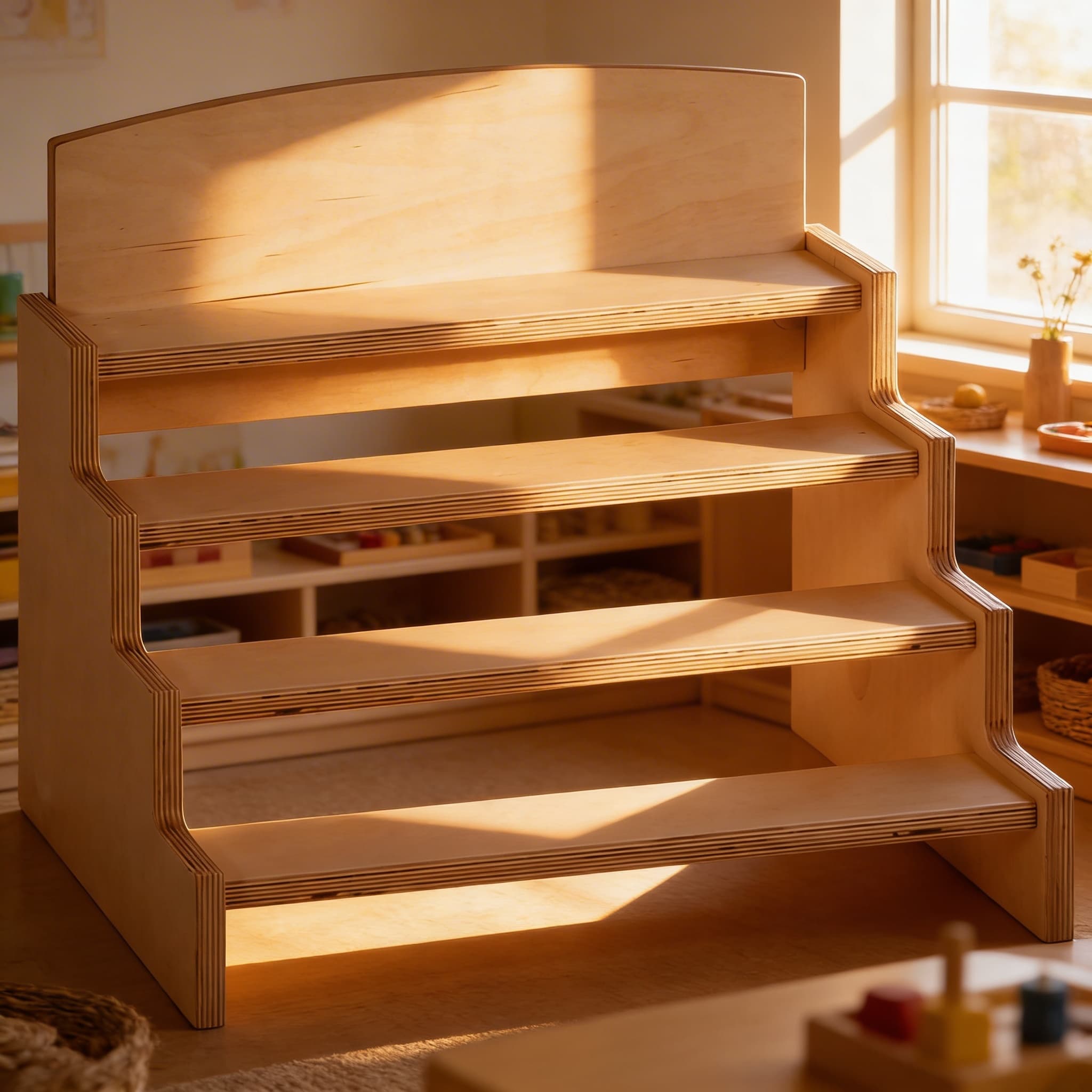 Zylinder-Blöcke Ständer — Gestuftes Display für vier Sätze — Im Einsatz