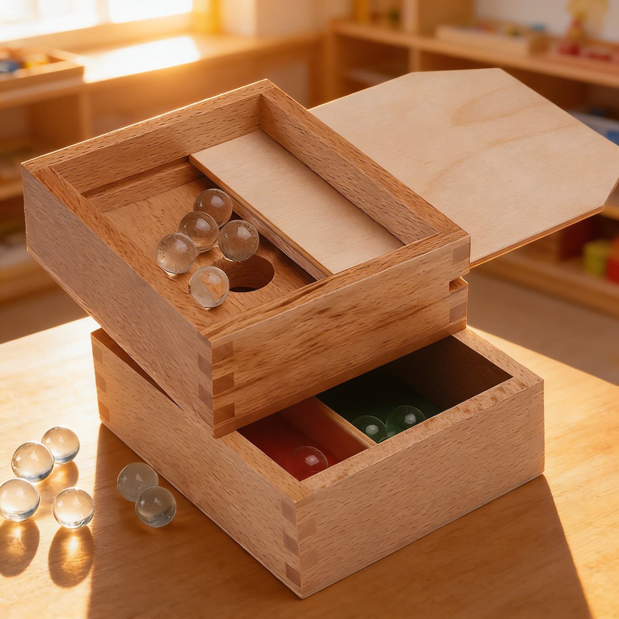 Mengen-Aufteilungsbox — Zweistufige mathematische Sortieraktivität — Im Einsatz