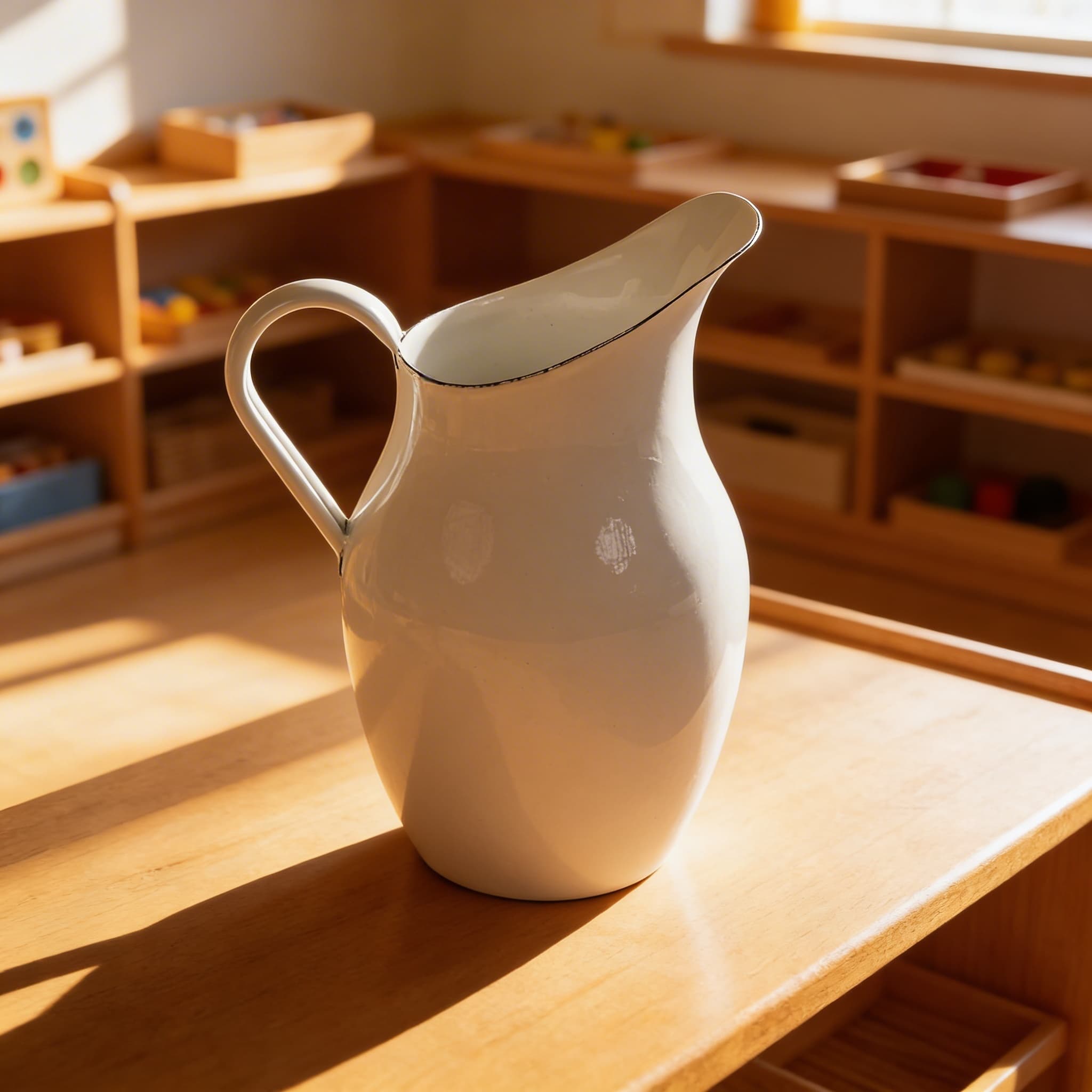 Emaille-Wasserkanne — Im Einsatz