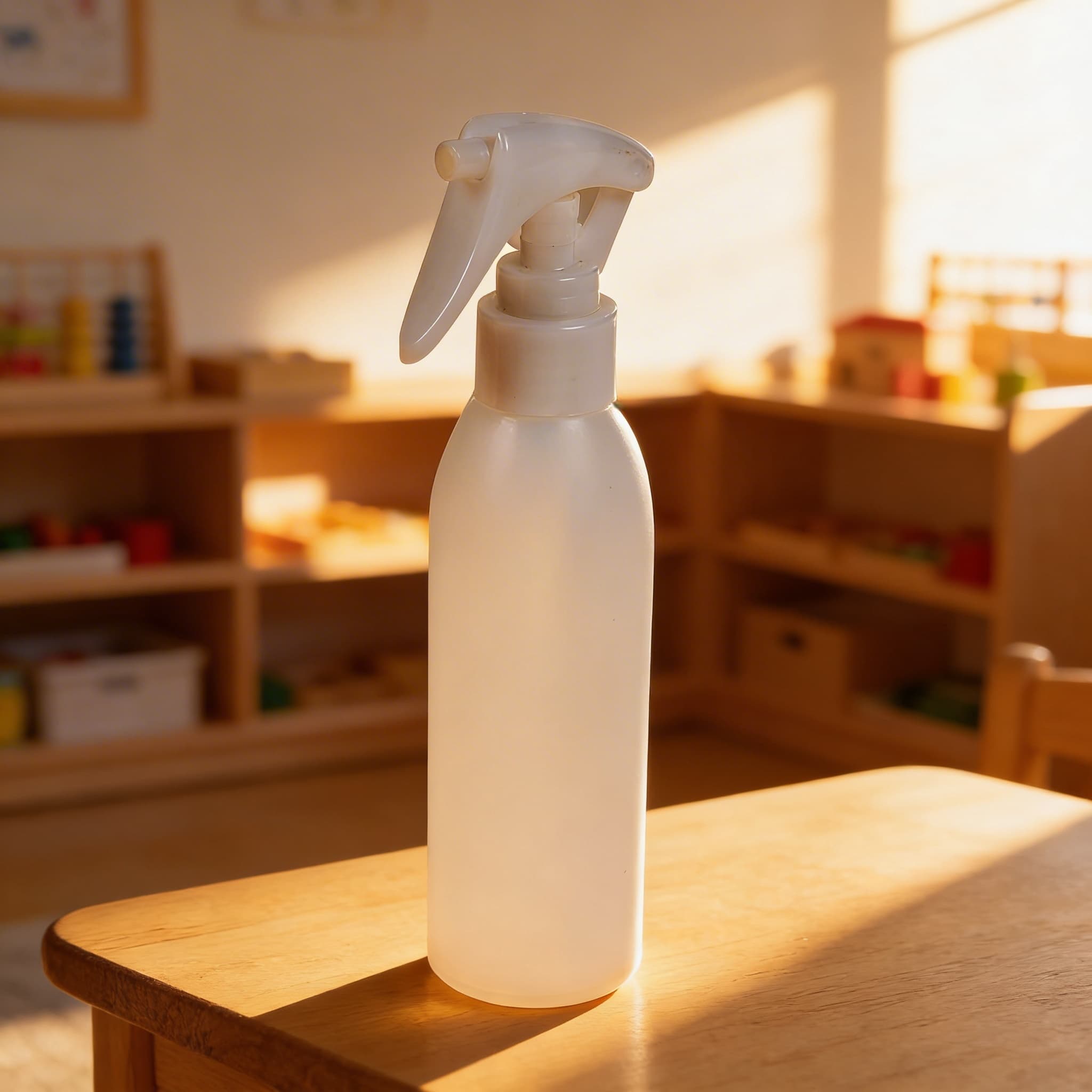 Kindersprühflasche — Fensterreinigung für Übungen des praktischen Lebens — Im Einsatz