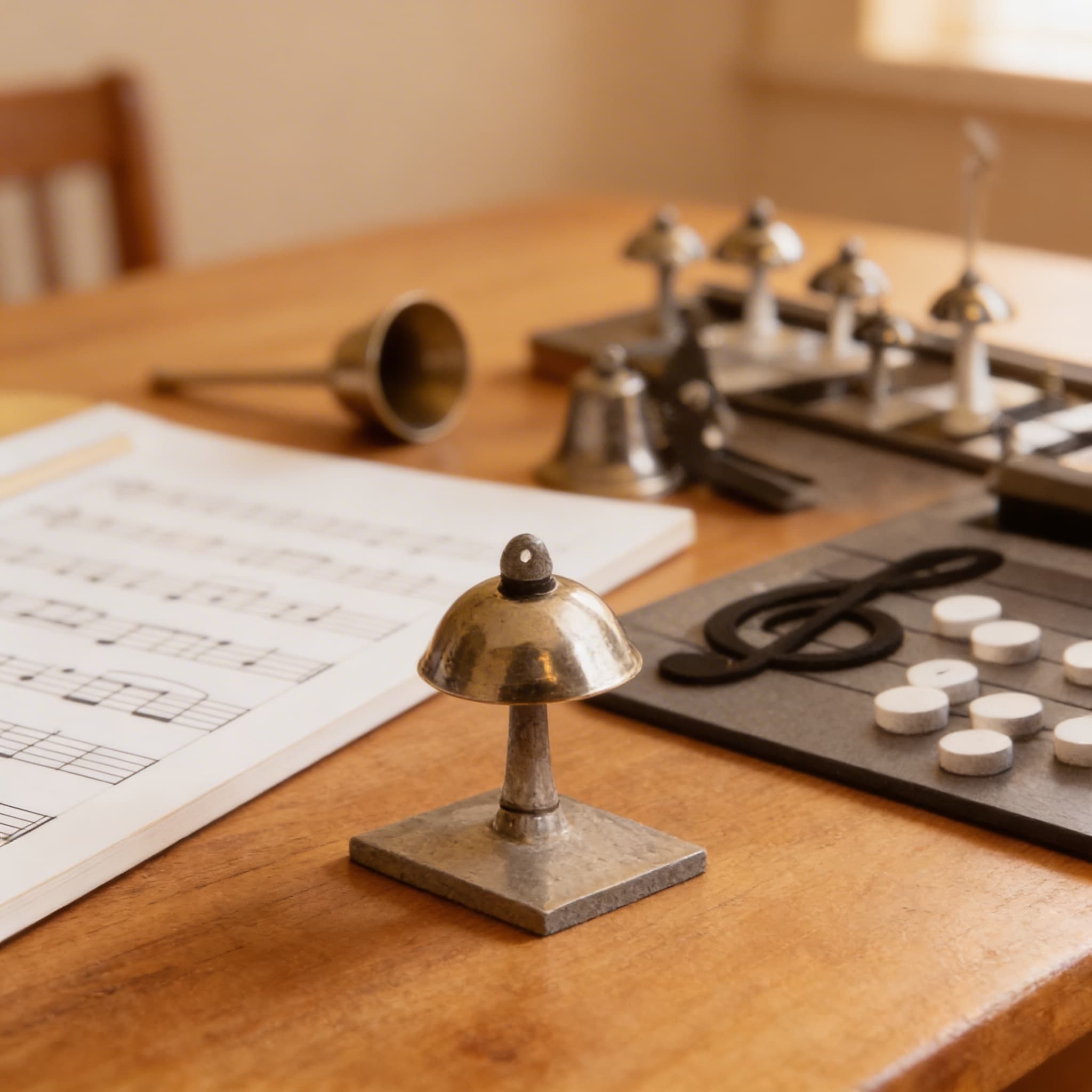 Montessori-Musik: Sensorische Erkundung und Notation mit den Glocken — Detailansicht