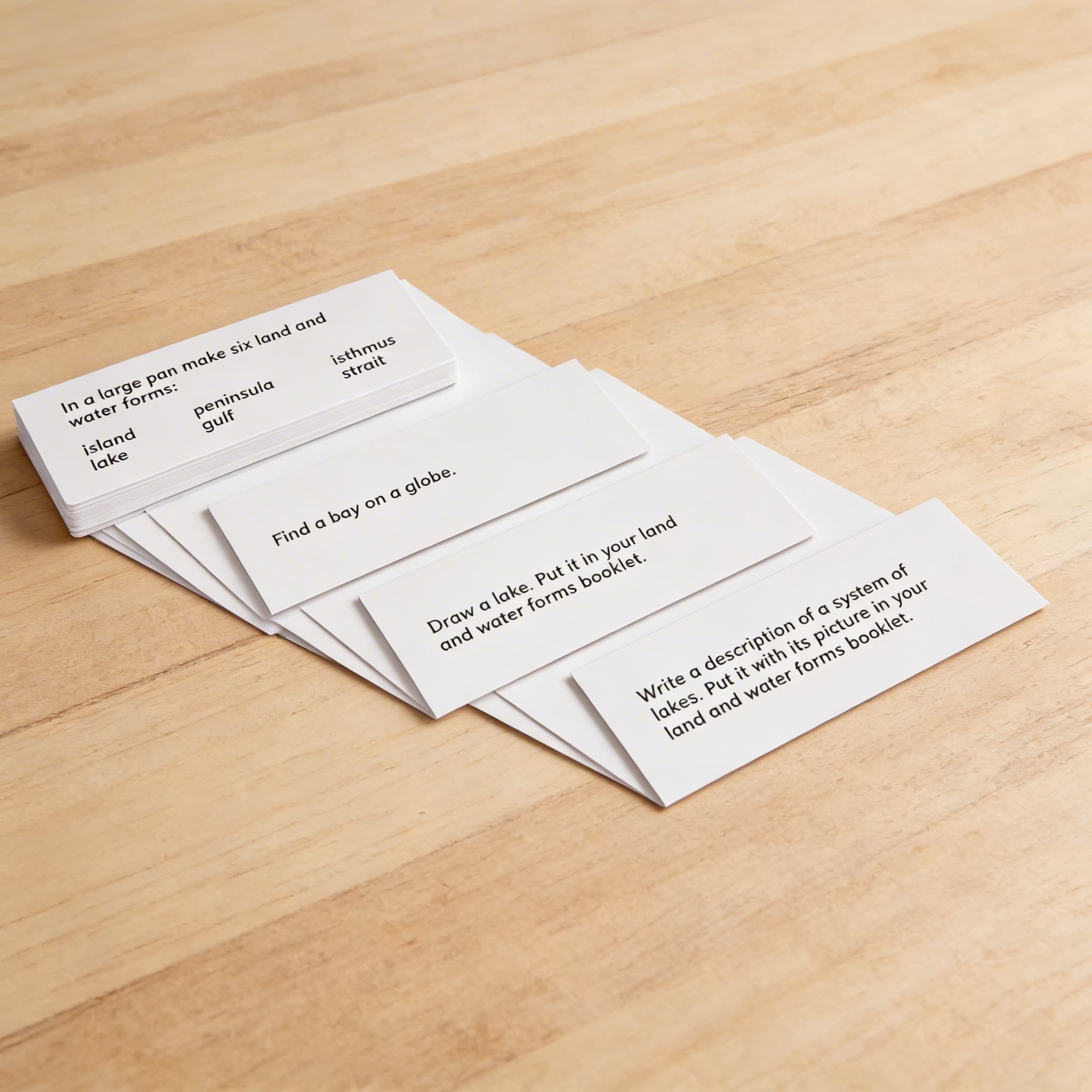 Land And Water Forms: Command Cards — Side view