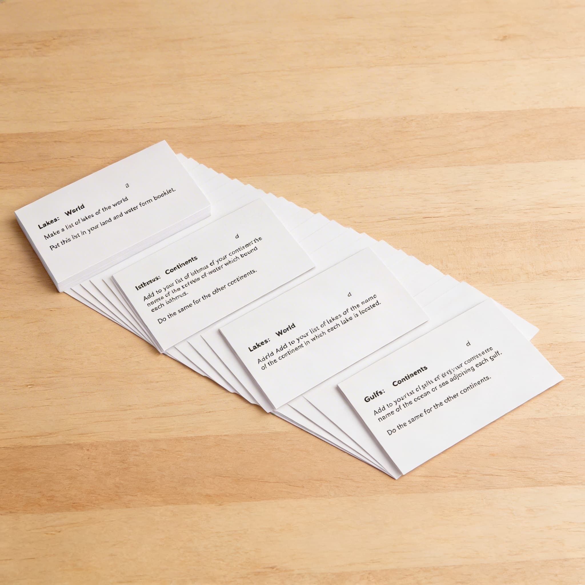 Formy zeme a vody: Príkazové karty 2 — Bočný pohľad