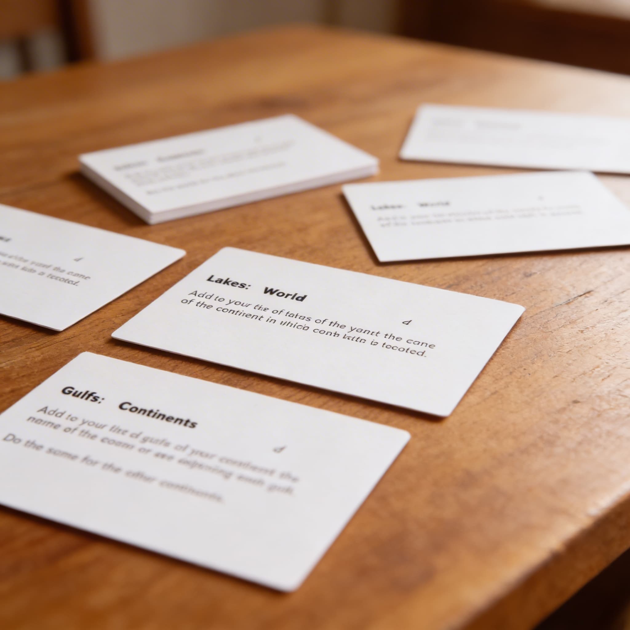 Formy zeme a vody: Príkazové karty 2 — Detailný pohľad