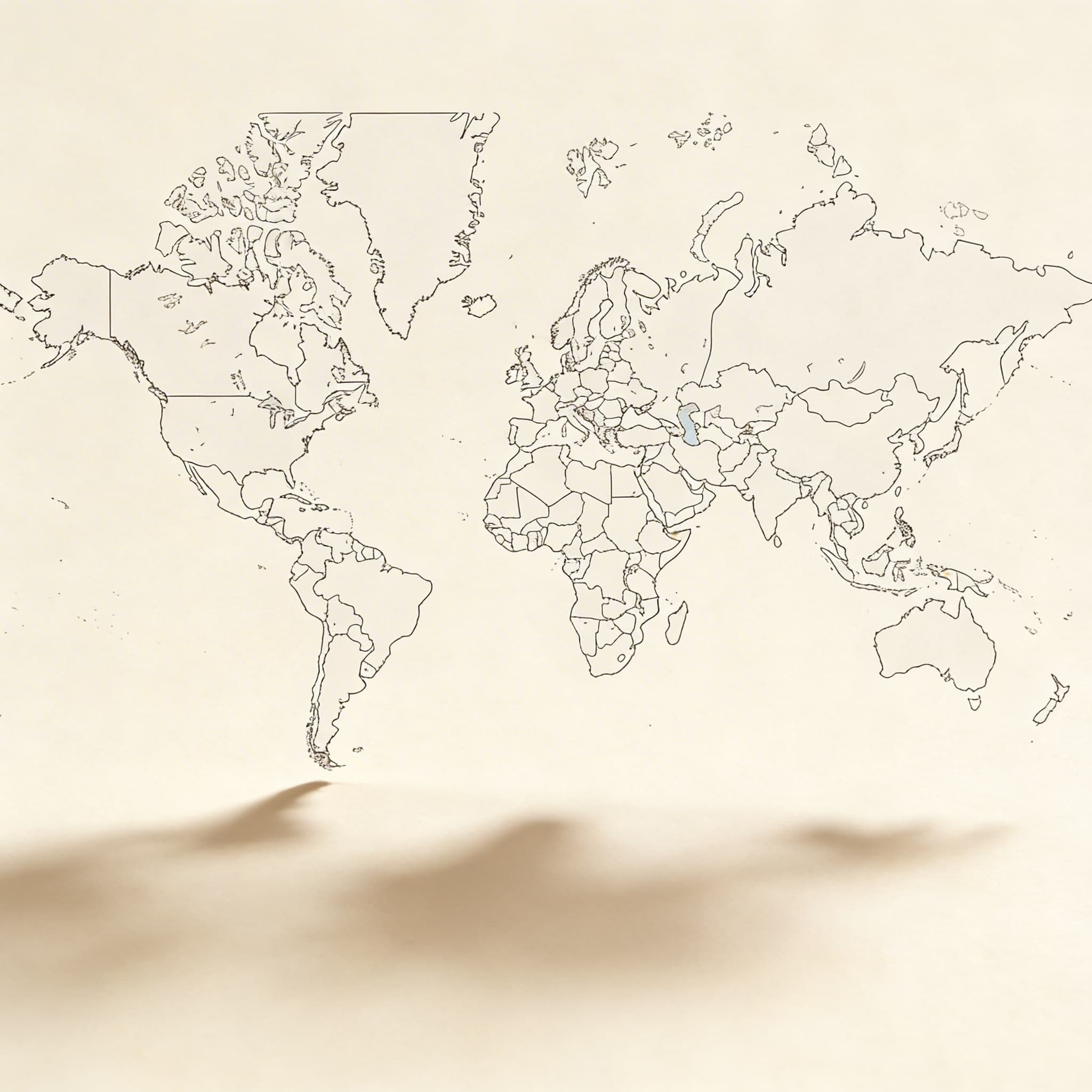 Welt: Politische Karte mit Seen (50)