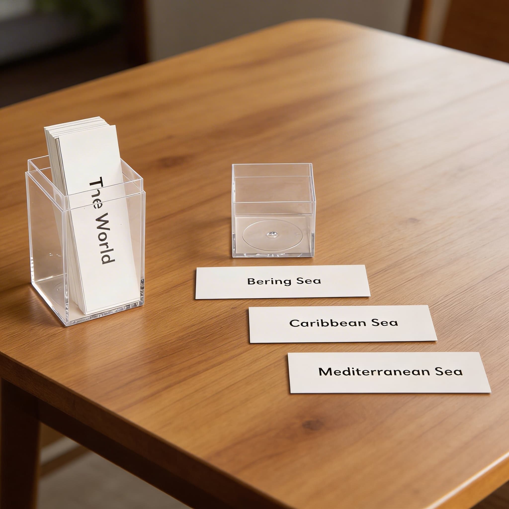 Sada hemisférických map a popisků — Detailní pohled