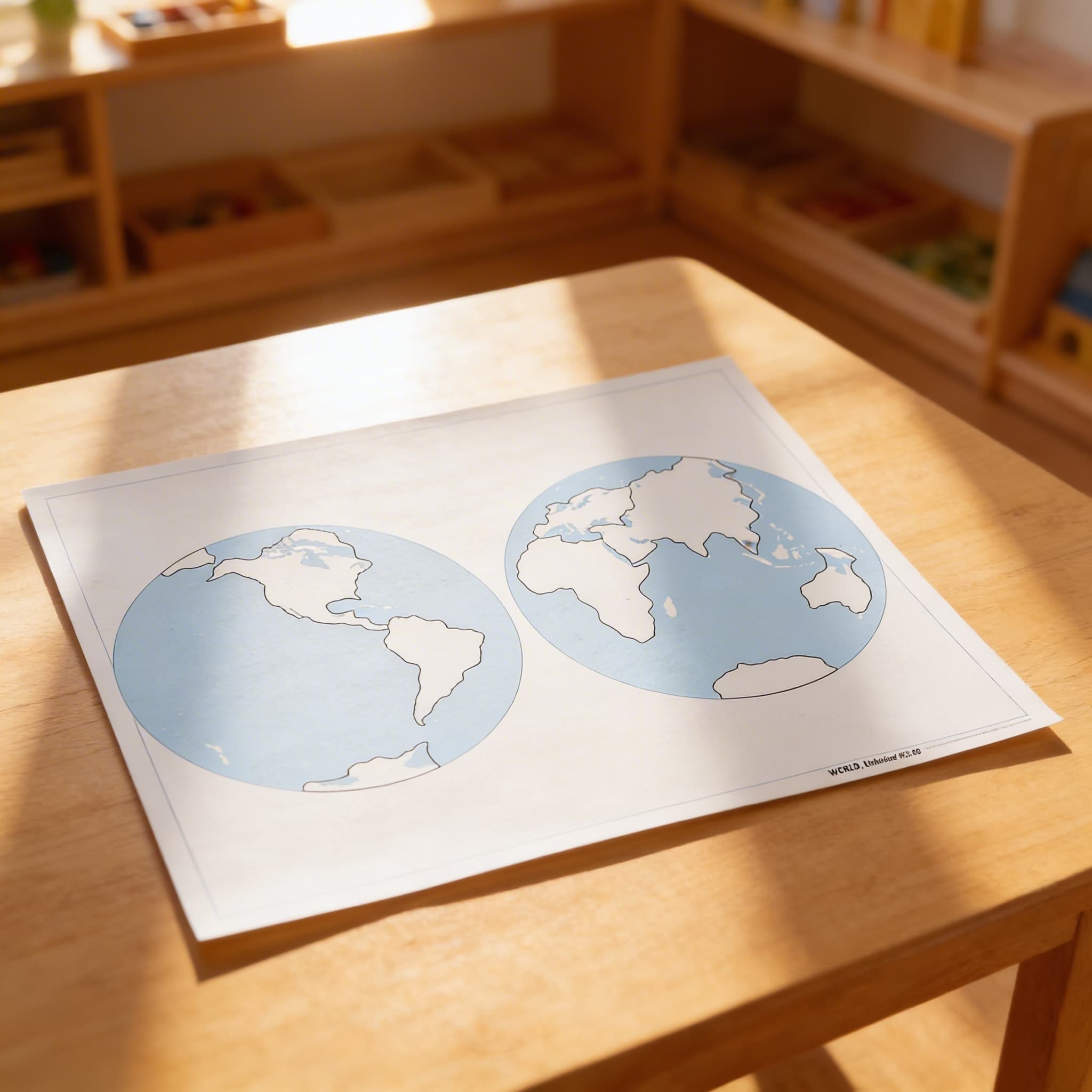 Kontrolní mapa světa: Bez popisků — Při použití