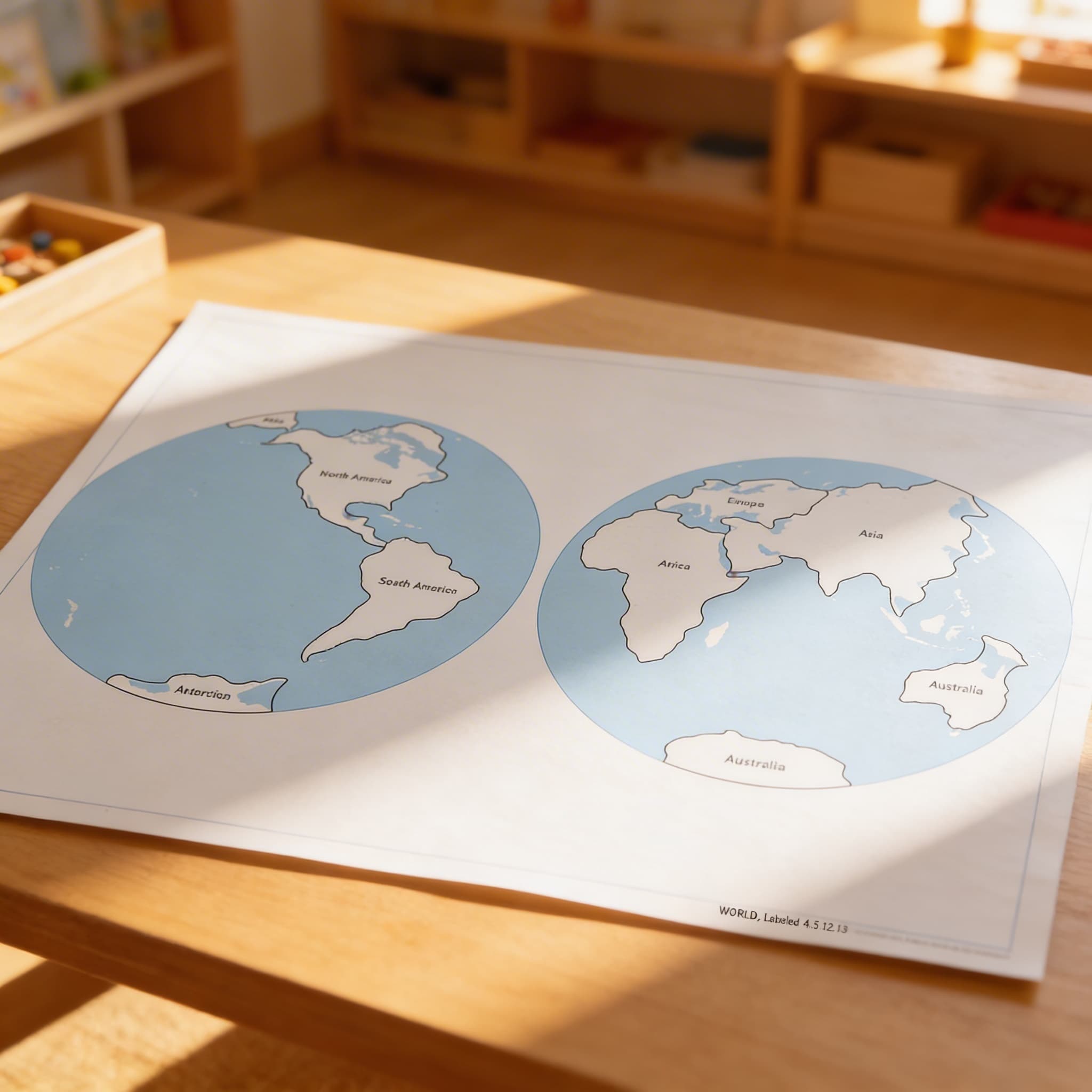 Kontrolní mapa světa: S popisky — Při použití