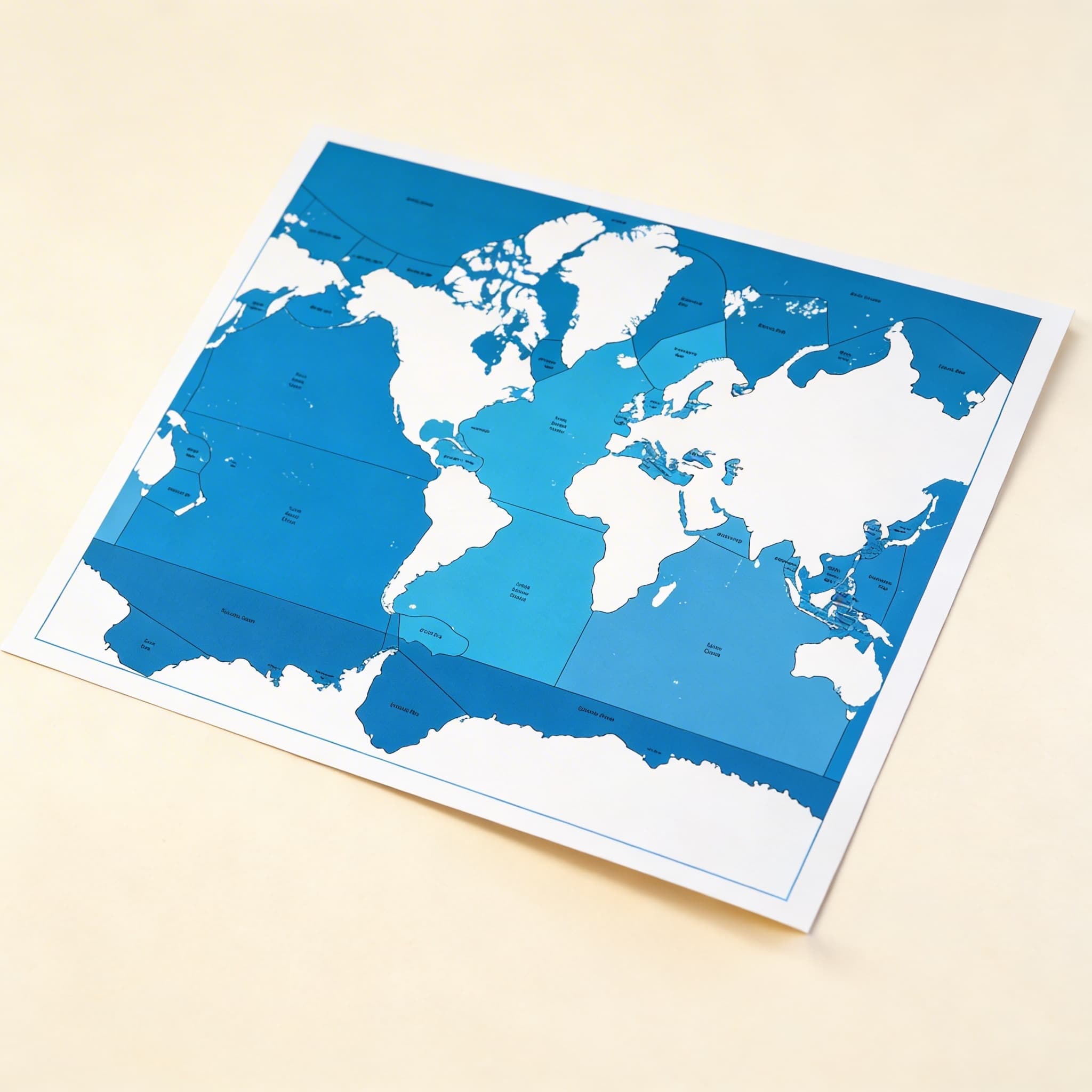 Kontrolní mapa moří a oceánů: s popisky — Katalogový pohled