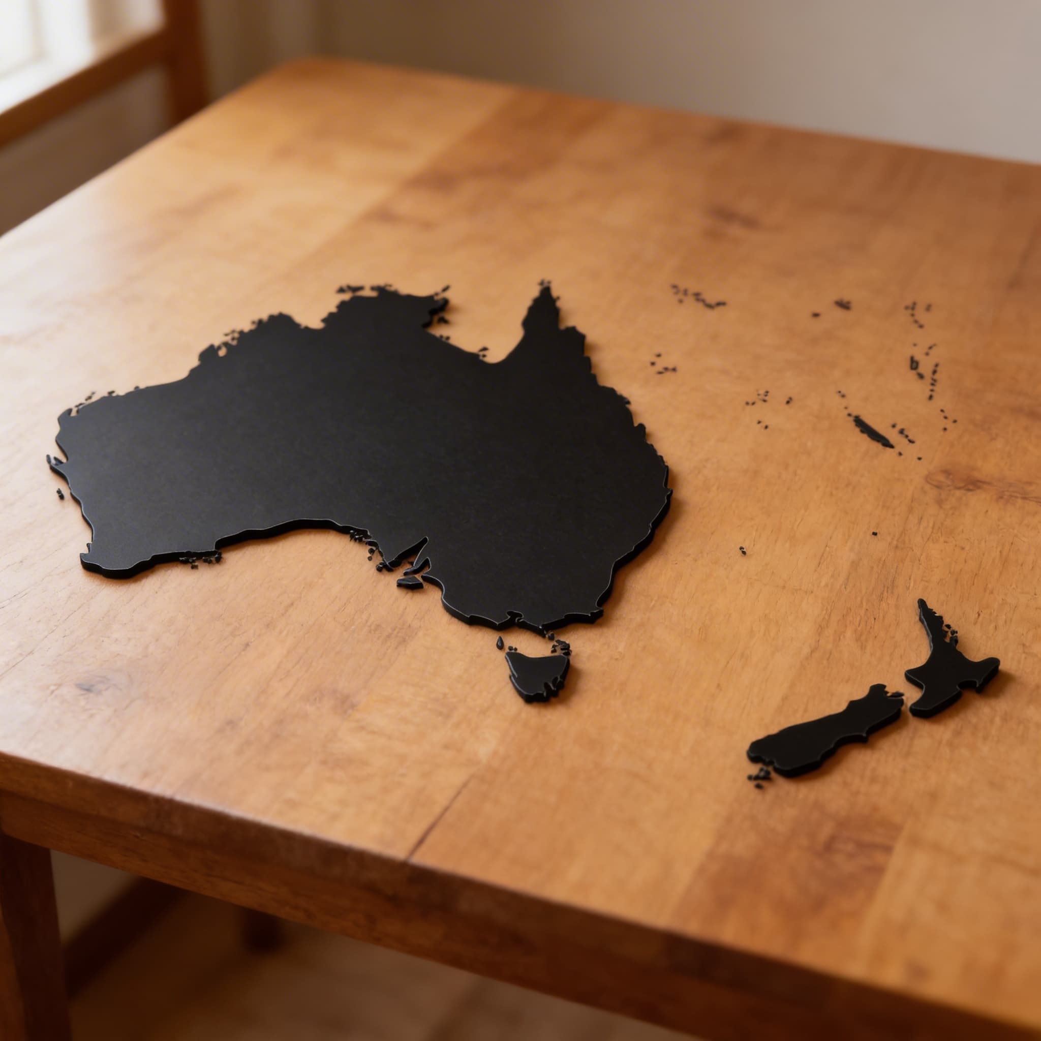 Austrália: Obrysová mapa — Označená kontrolná — Detailný pohľad