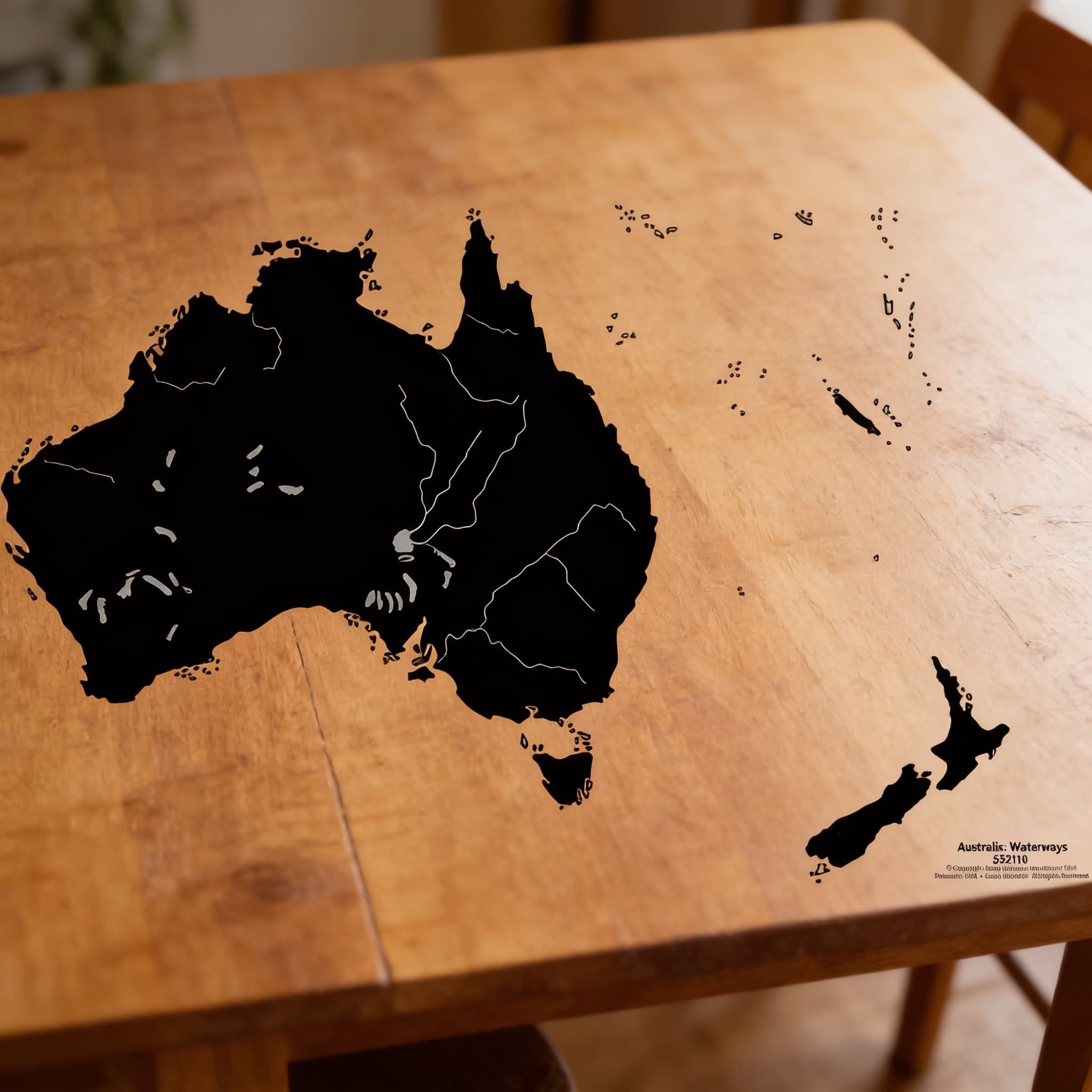 Austrálie: Mapa vodních toků — Označená kontrolní — Detailní pohled