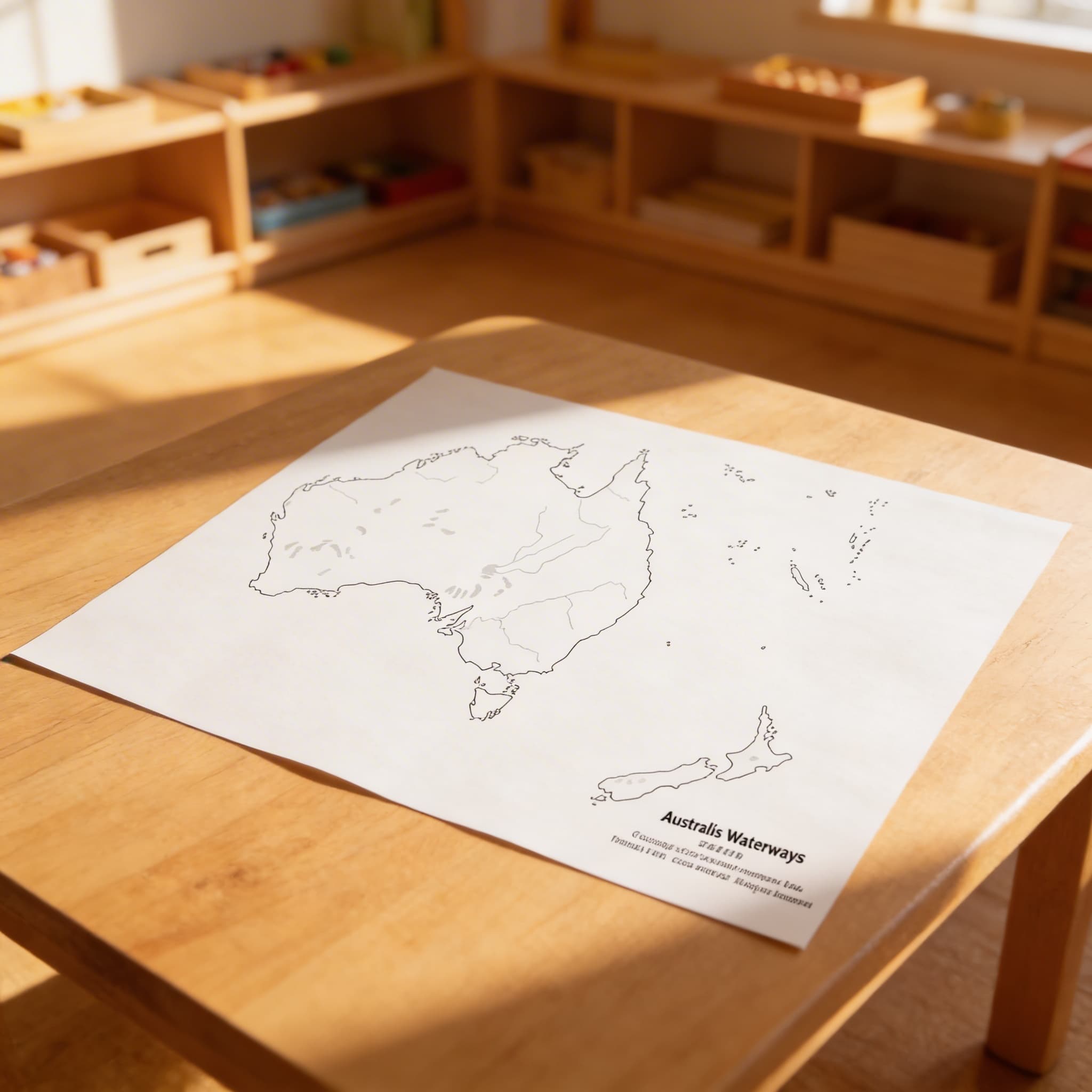 Austrálie: Mapa vodních toků — Označená kontrolní — Při použití