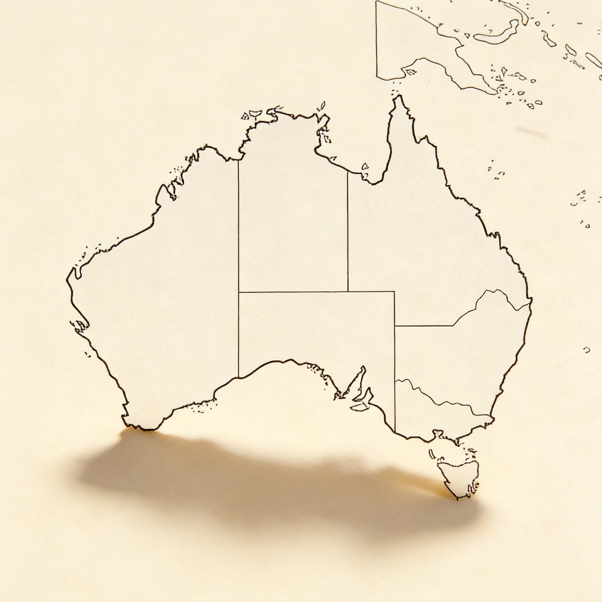 Australien: Bundesstaatsgrenzkarten — 50er-Pack