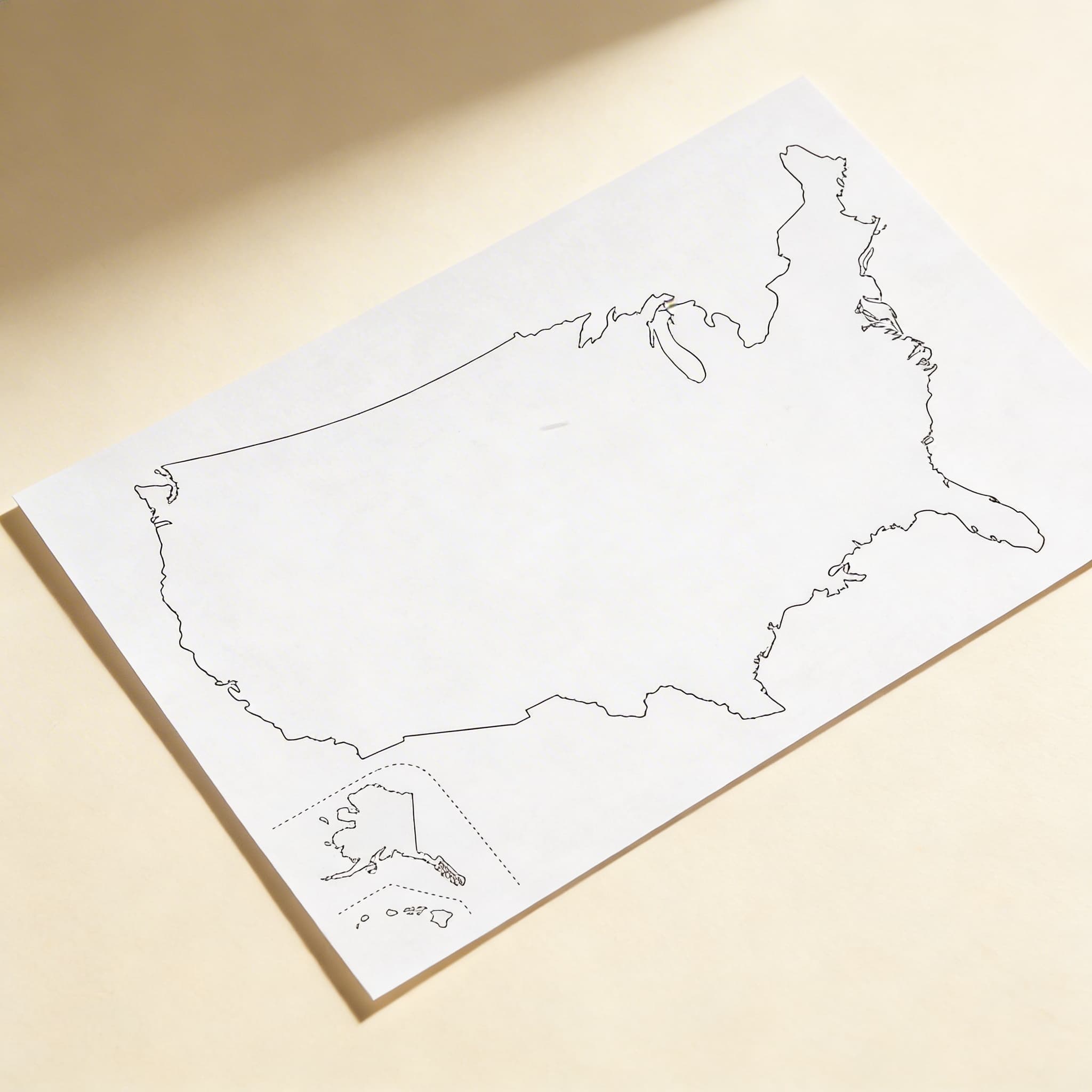 Vereinigte Staaten: Umrisskarte (50) — Ansicht 2