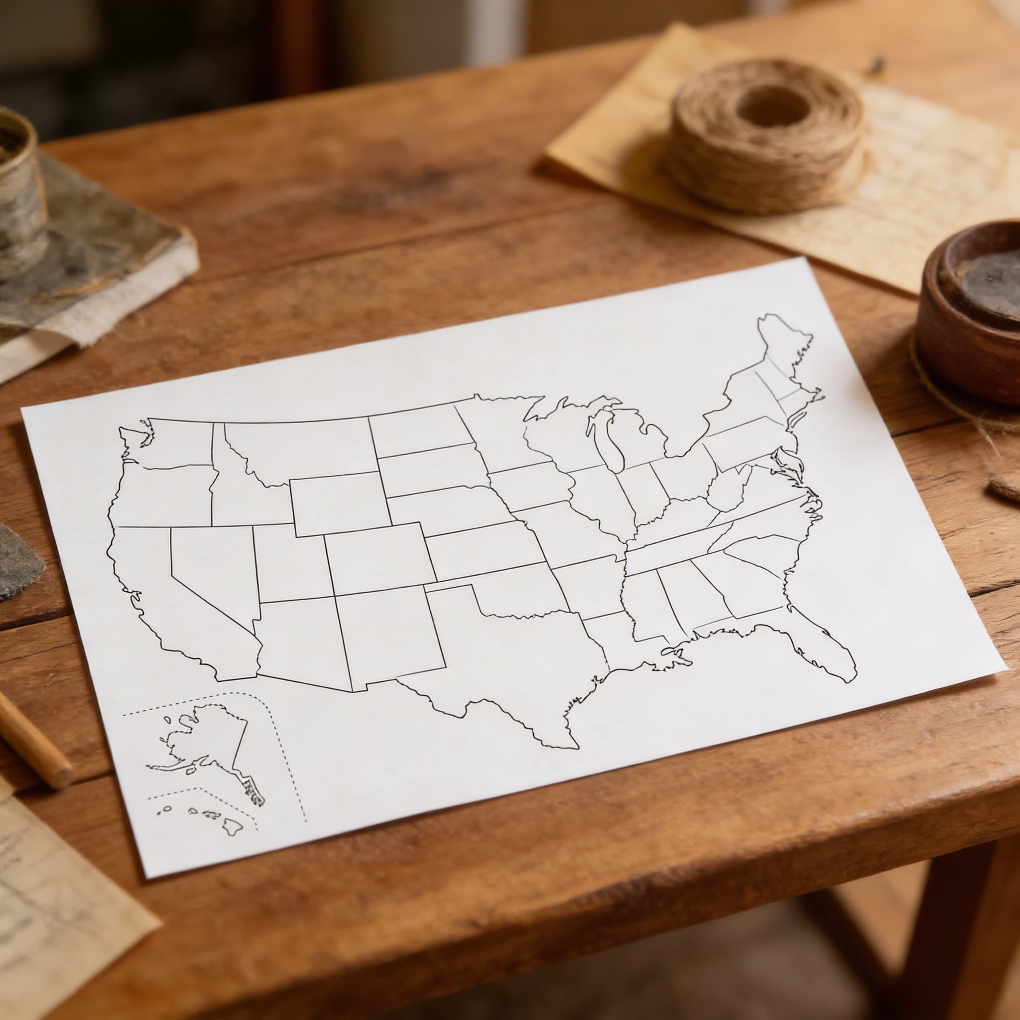 Vereinigte Staaten: Umrisskarte (50) — Ansicht 3
