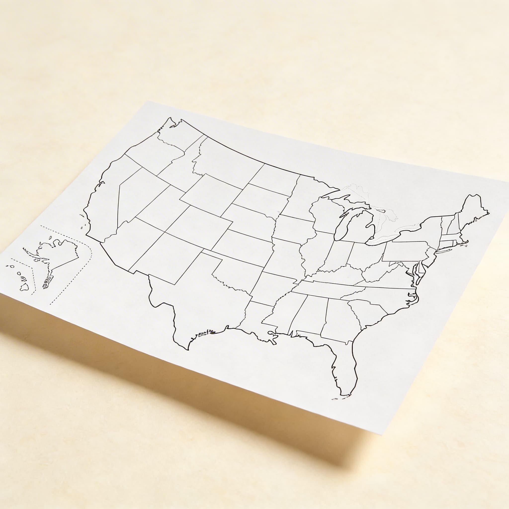 Vereinigte Staaten: Bundesstaatsgrenzen (50) — Ansicht 2