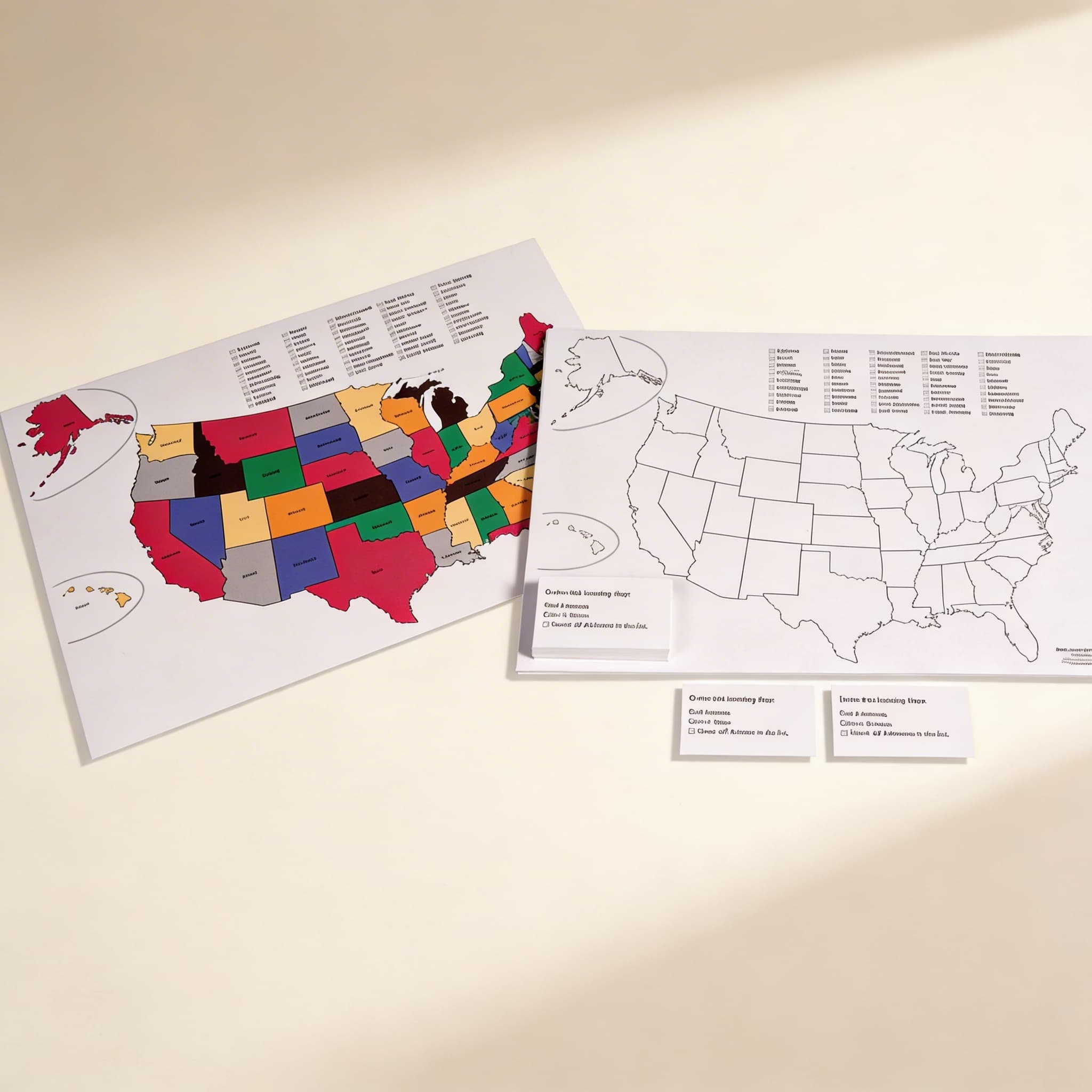 USA Karte — 50 Farbkodierte Bundesstaaten Set — Katalogansicht