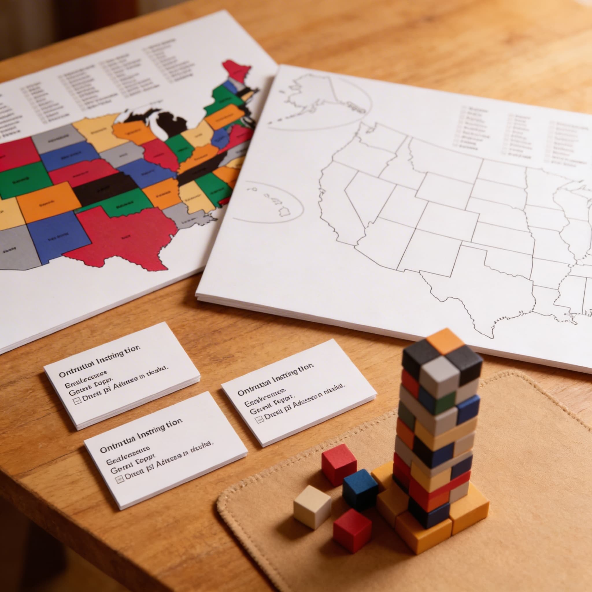 USA Karte — 50 Farbkodierte Bundesstaaten Set — Detailansicht