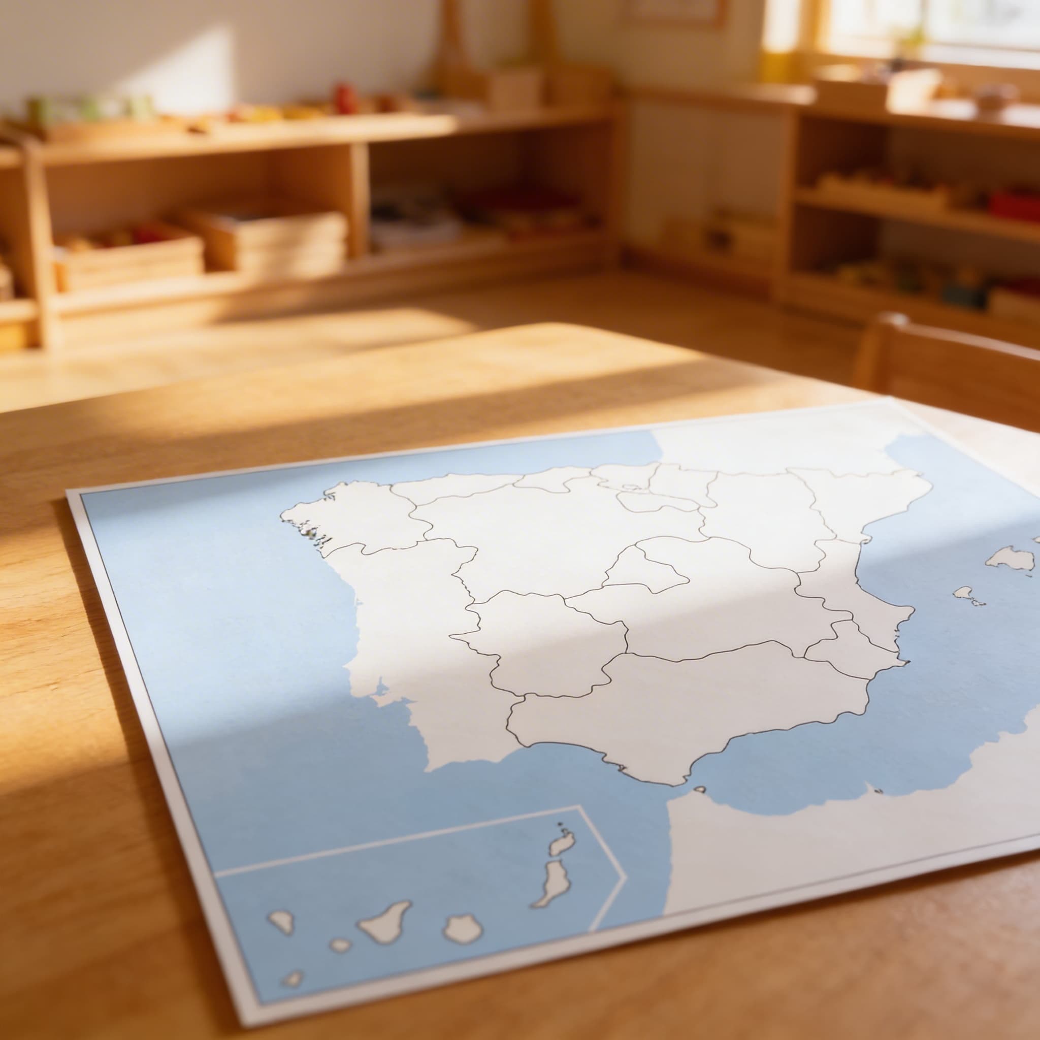 Kontrolní mapa Španělska: bez popisků — Při použití