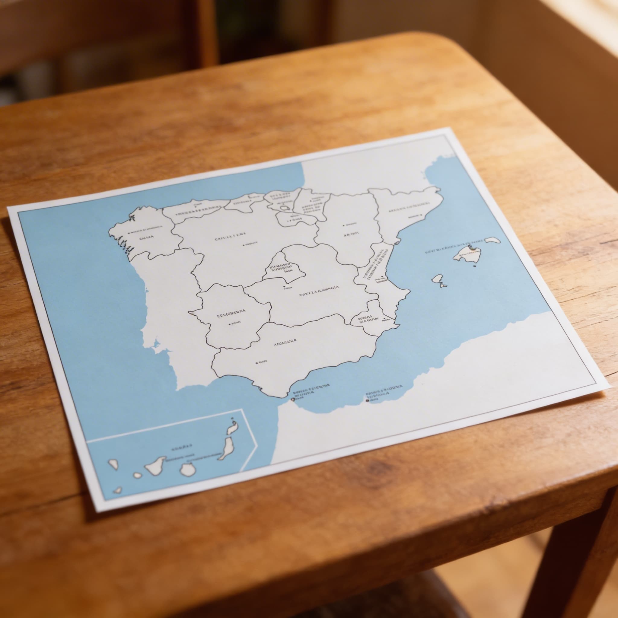 Kontrolní mapa Španělska: s popisky — Detailní pohled