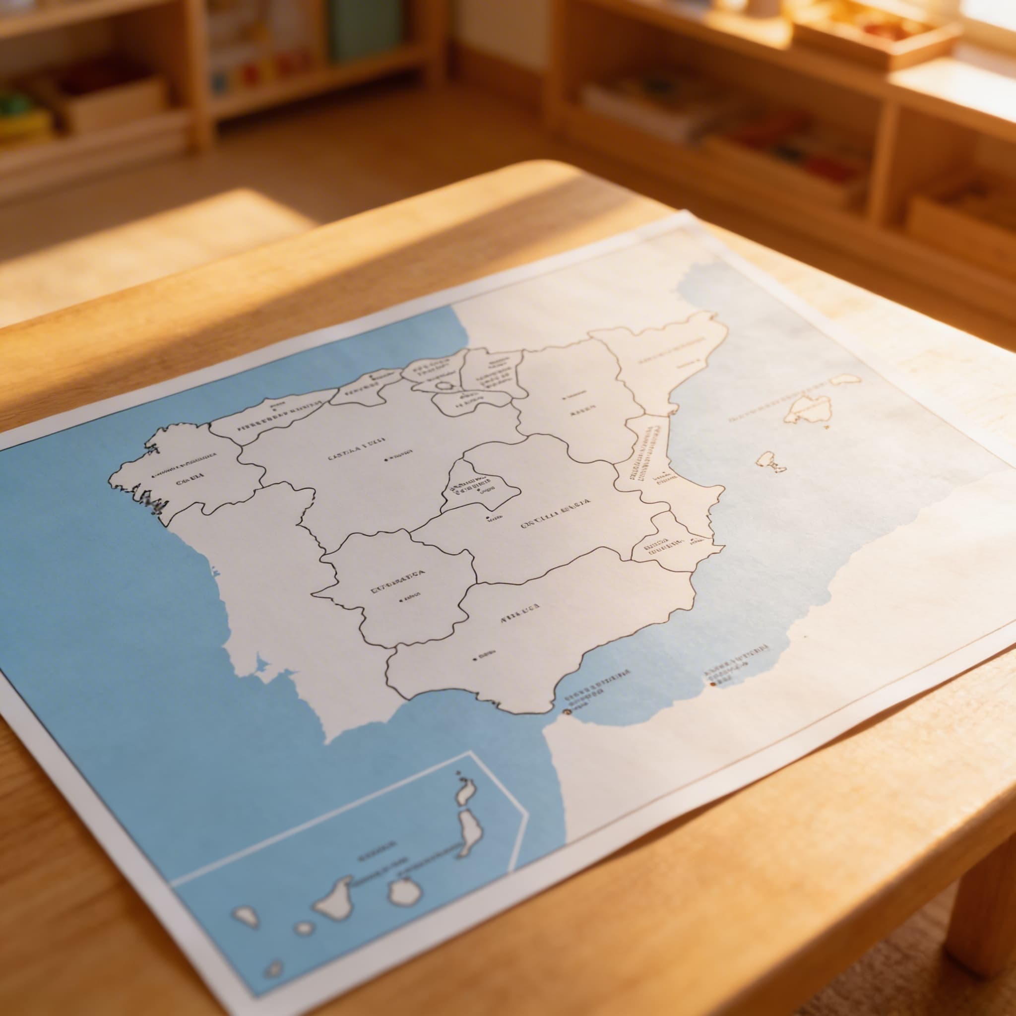 Kontrolní mapa Španělska: s popisky — Při použití